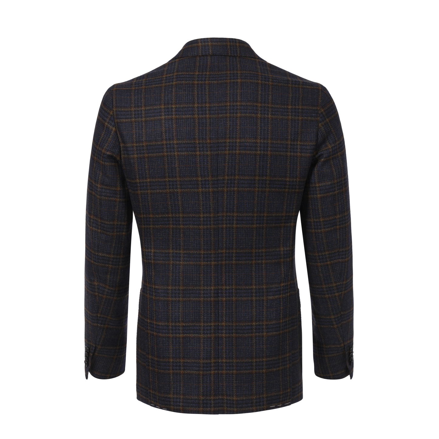 De Petrillo Single-Breasted Plaid-Check Wool Jacket in Blue. Exclusively Made for Sartale - SARTALE