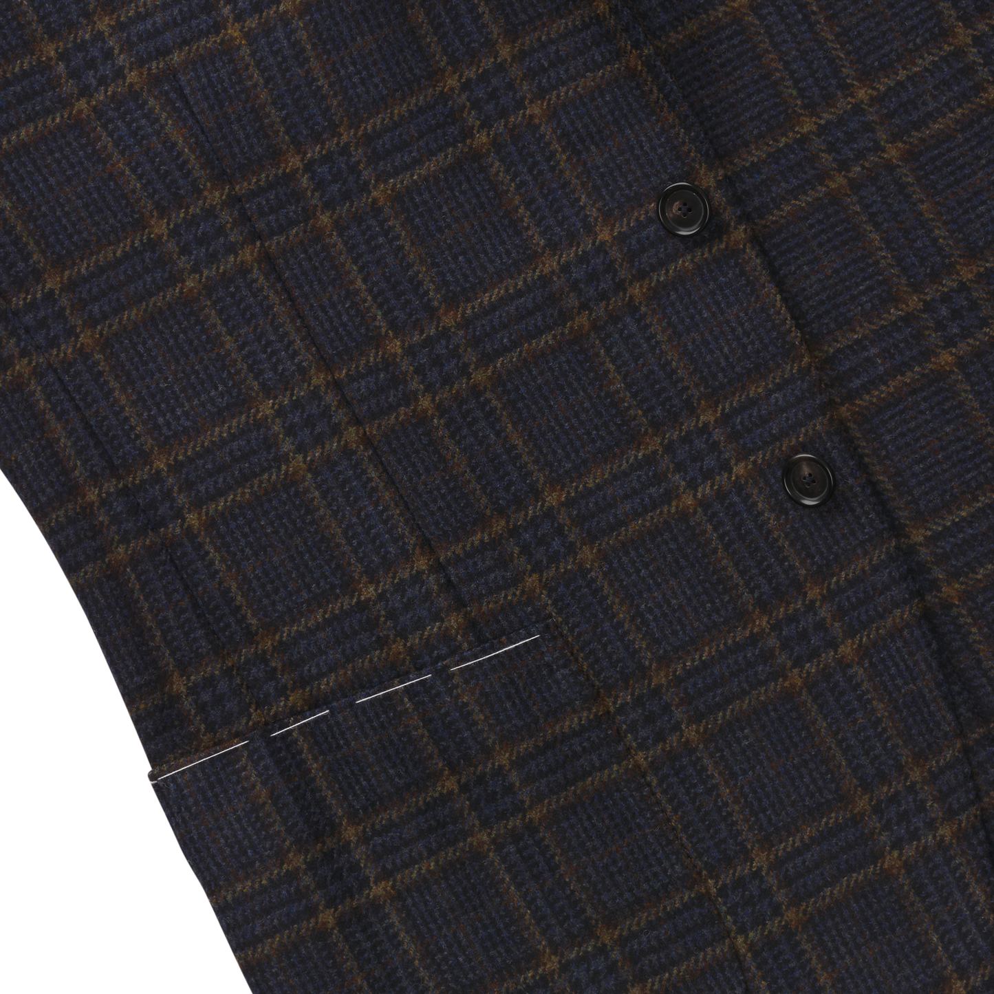 De Petrillo Single-Breasted Plaid-Check Wool Jacket in Blue. Exclusively Made for Sartale - SARTALE