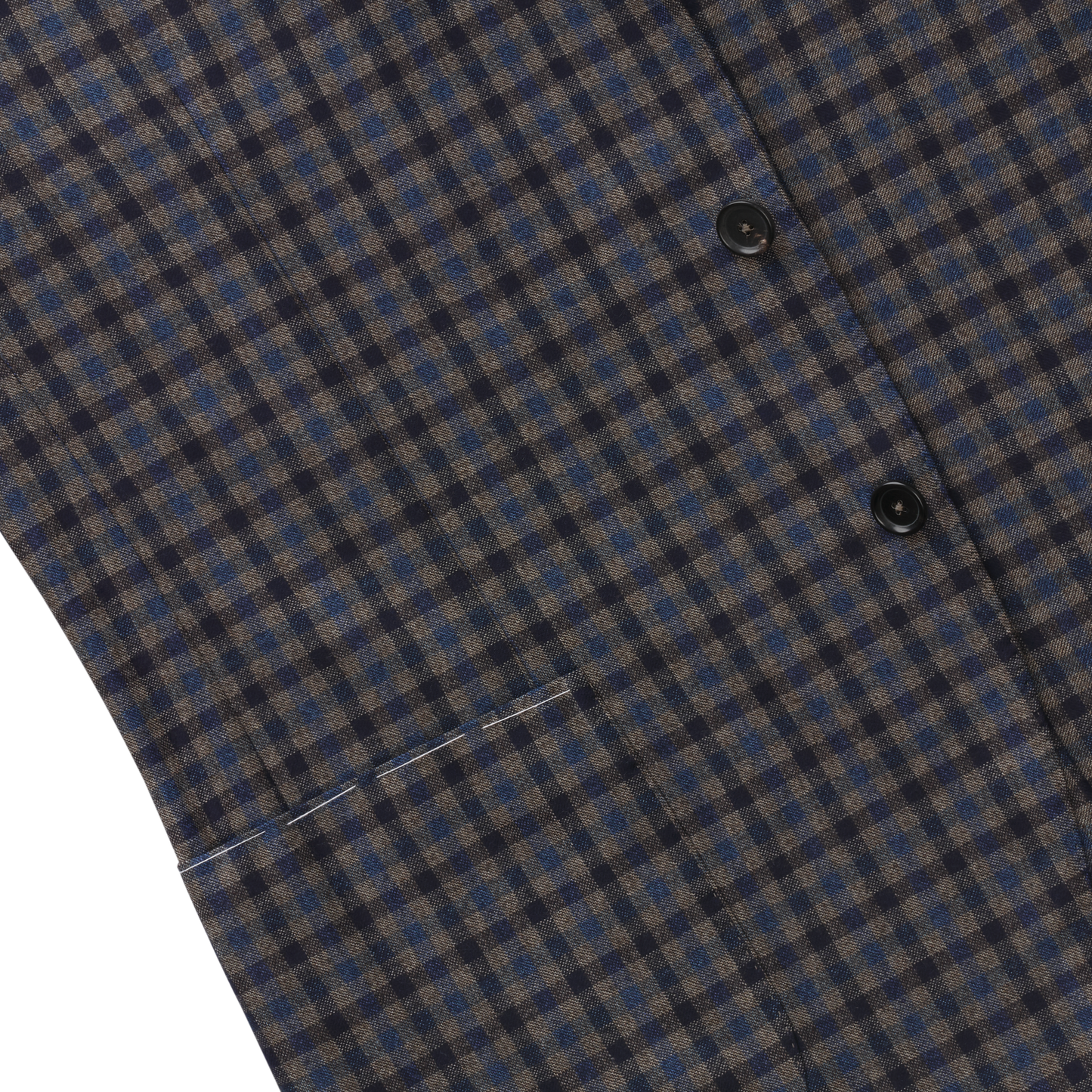 De Petrillo Single-Breasted Club-Check Wool Jacket in Blue. Exclusively Made for Sartale - SARTALE