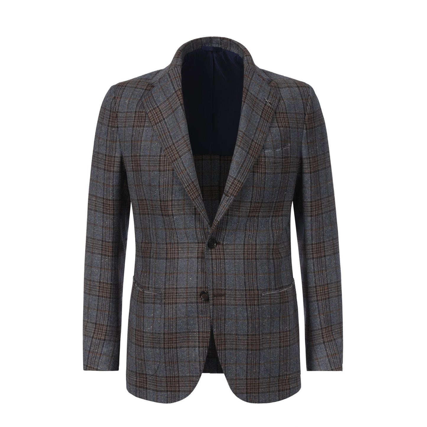 De Petrillo Single-Breasted Glencheck Wool and Silk-Blend Jacket in Light Blue. Exclusively Made for Sartale - SARTALE