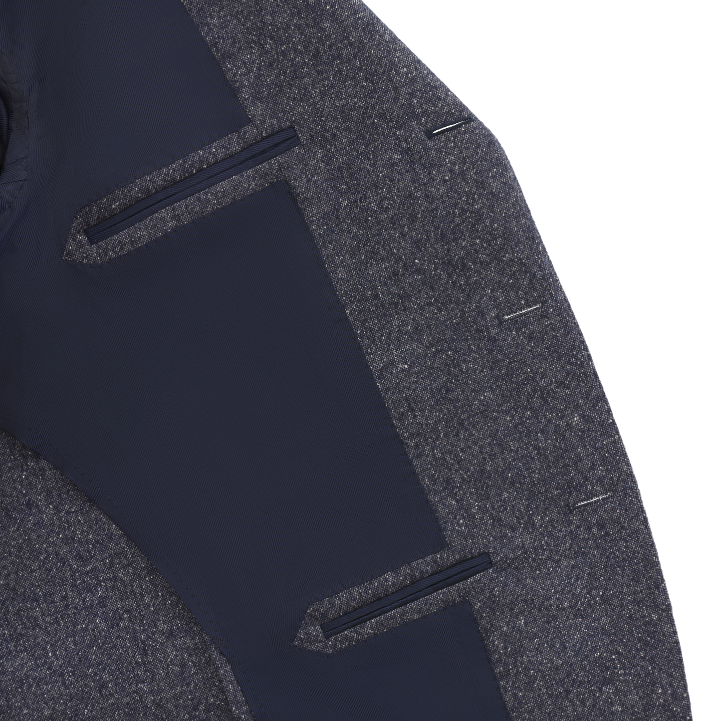 De Petrillo Single-Breasted Wool Jacket in Dark Blue. Exclusively Made for Sartale - SARTALE