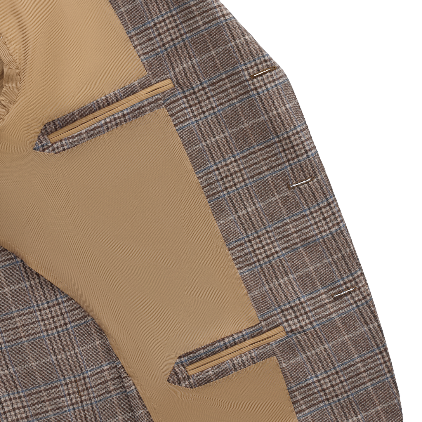 De Petrillo Single-Breasted Glencheck Wool Jacket in Brown. Exclusively Made for Sartale - SARTALE