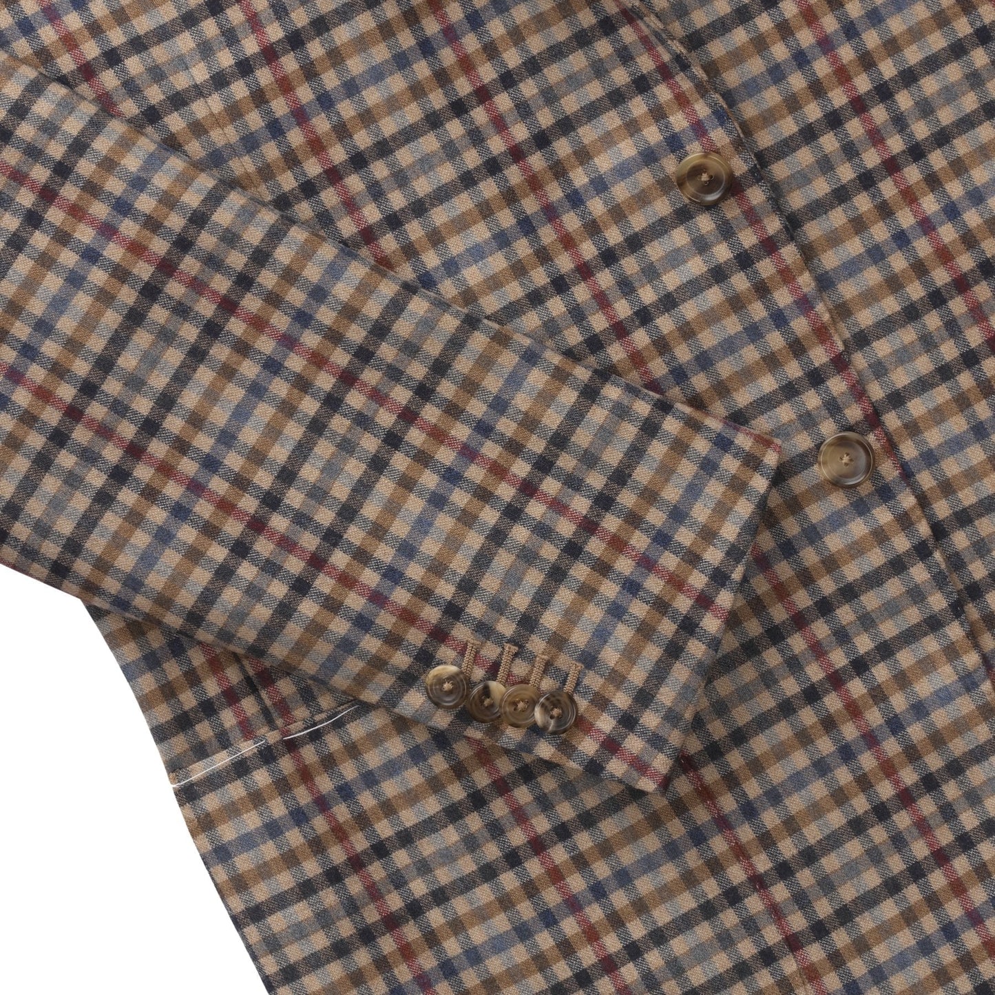 Single-Breasted Club-Check Wool Jacket in Light Brown. Exclusively Made for Sartale