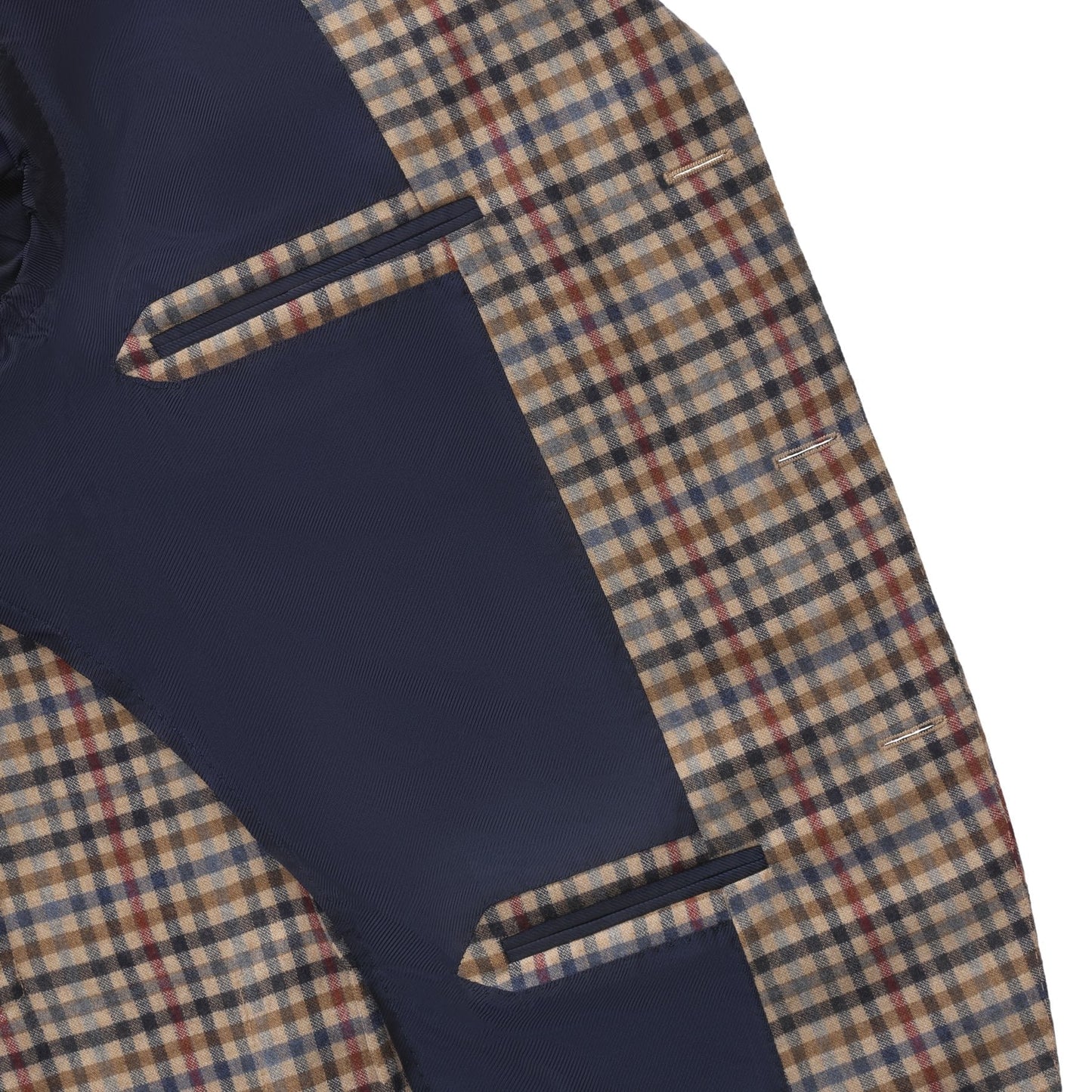 Single-Breasted Club-Check Wool Jacket in Light Brown. Exclusively Made for Sartale