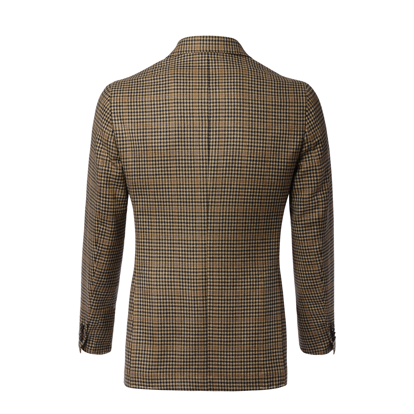 De Petrillo Single-Breasted Houndstooth Wool Jacket in Brown. Exclusively Made for Sartale - SARTALE