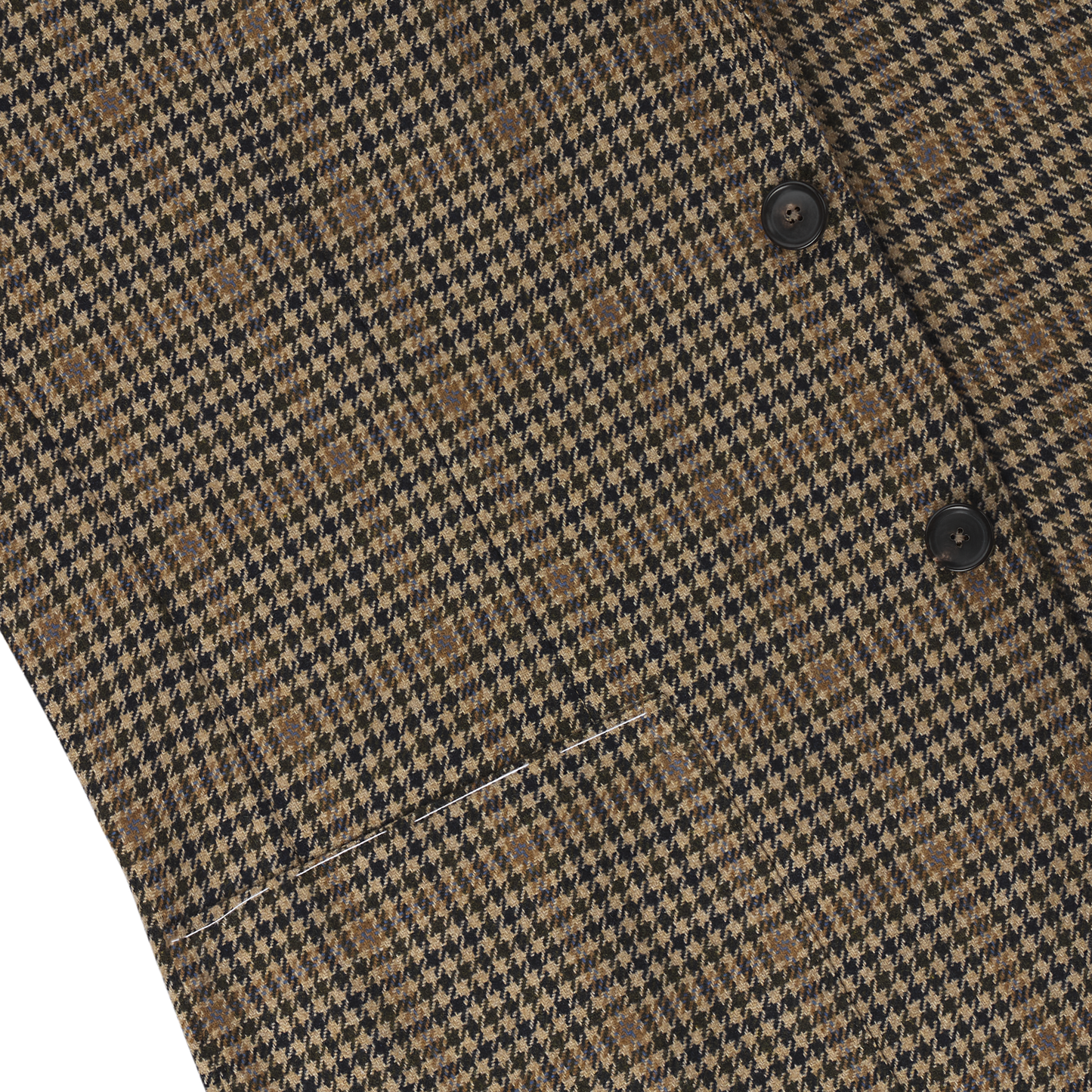 De Petrillo Single-Breasted Houndstooth Wool Jacket in Brown. Exclusively Made for Sartale - SARTALE