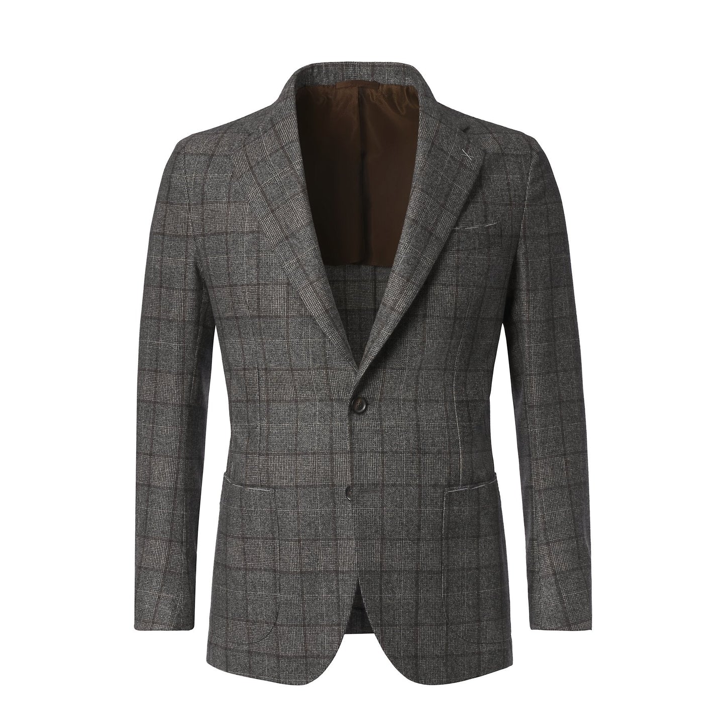 De Petrillo Single-Breasted Checked Wool Jacket in Grey. Exclusively Made for Sartale - SARTALE