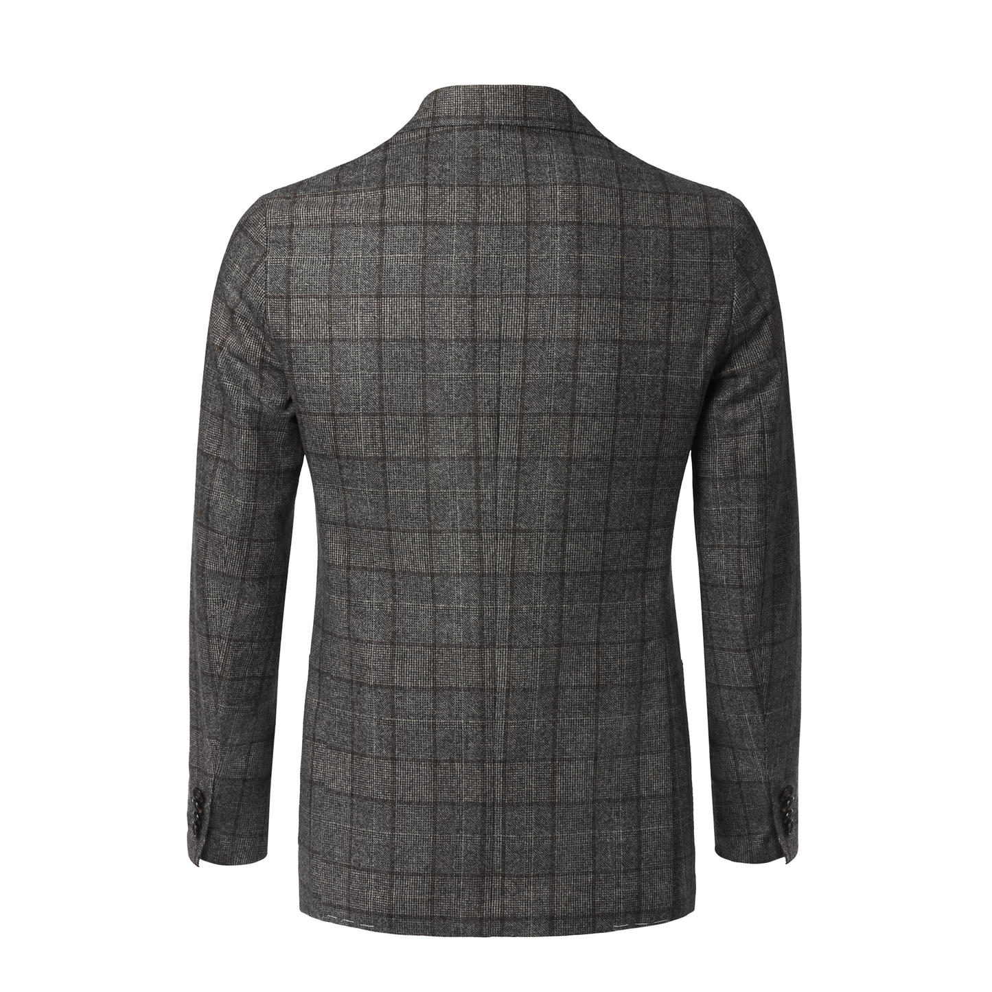 De Petrillo Single-Breasted Checked Wool Jacket in Grey. Exclusively Made for Sartale - SARTALE