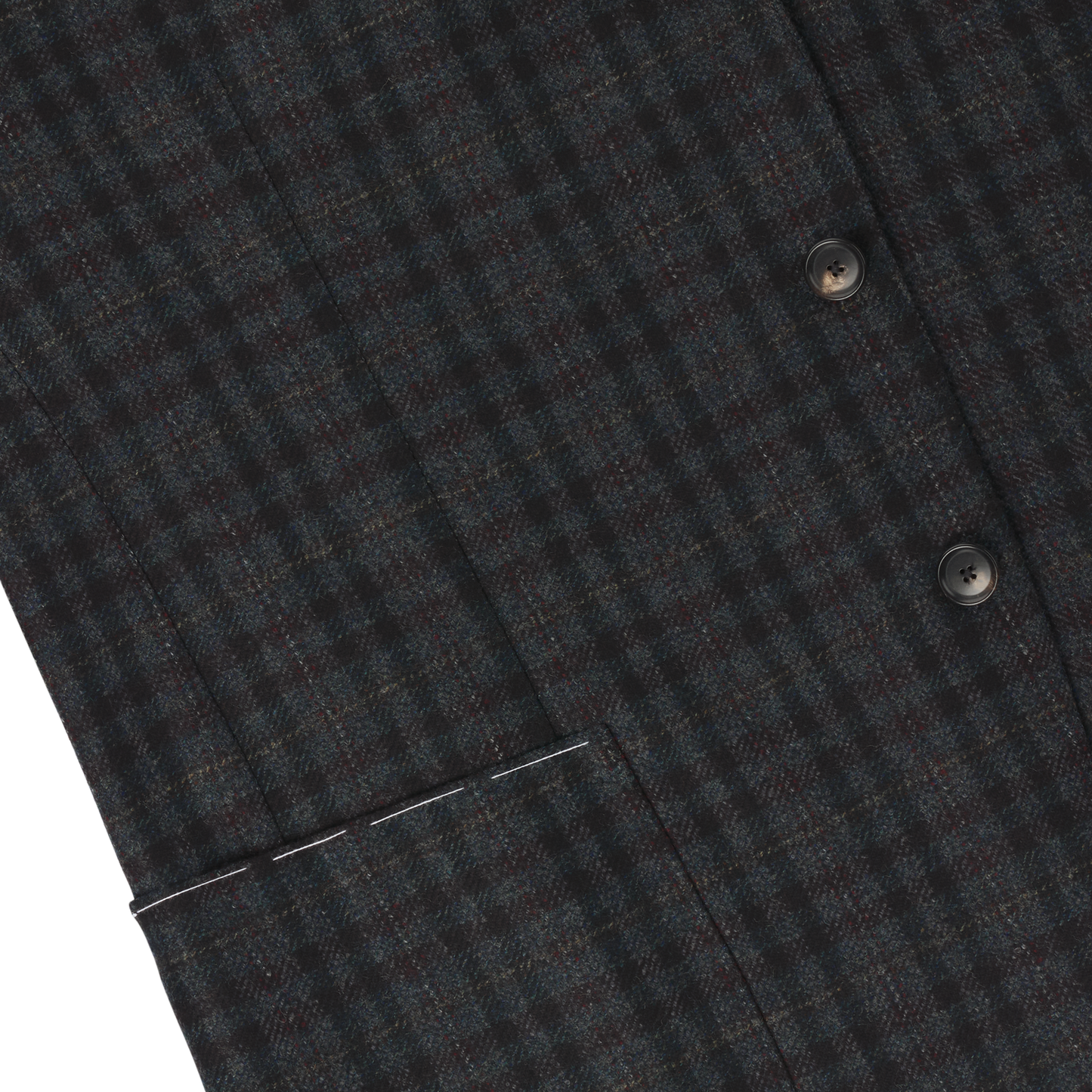 De Petrillo Single-Breasted Checked Wool Jacket in Dark Green. Exclusively Made for Sartale - SARTALE