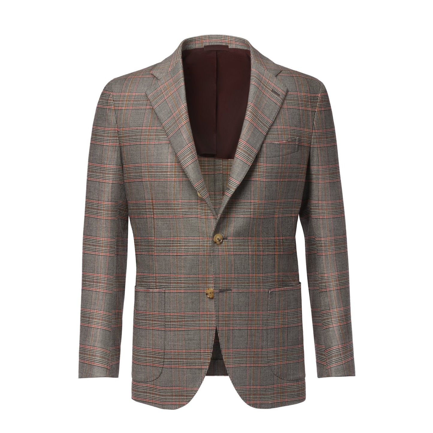 De Petrillo Single-Breasted Glencheck Wool Jacket in Grey. Exclusively Made for Sartale - SARTALE