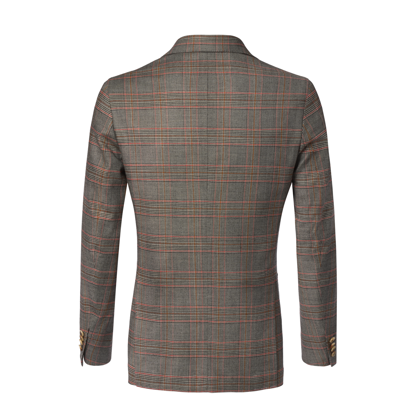 De Petrillo Single-Breasted Glencheck Wool Jacket in Grey. Exclusively Made for Sartale - SARTALE