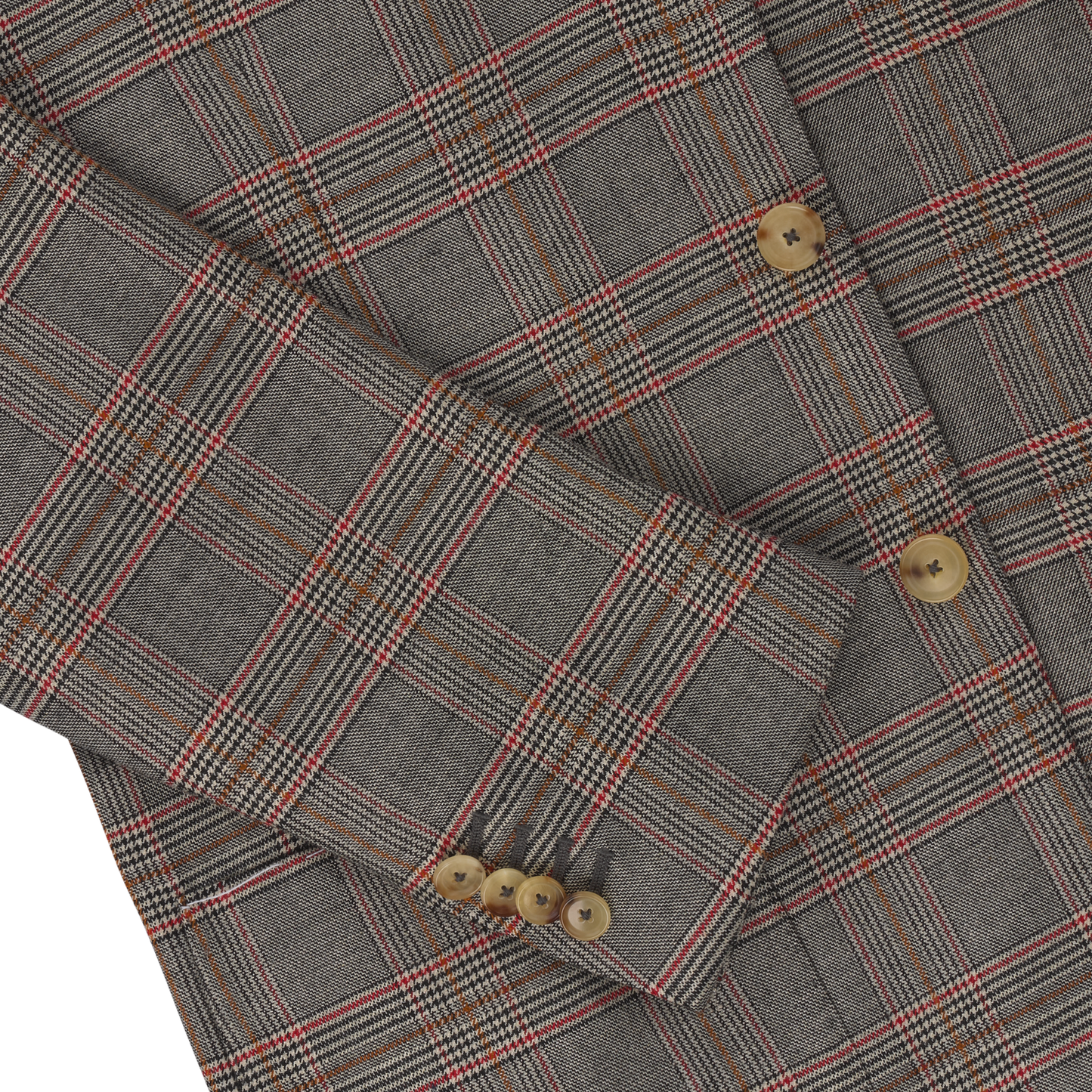 De Petrillo Single-Breasted Glencheck Wool Jacket in Grey. Exclusively Made for Sartale - SARTALE
