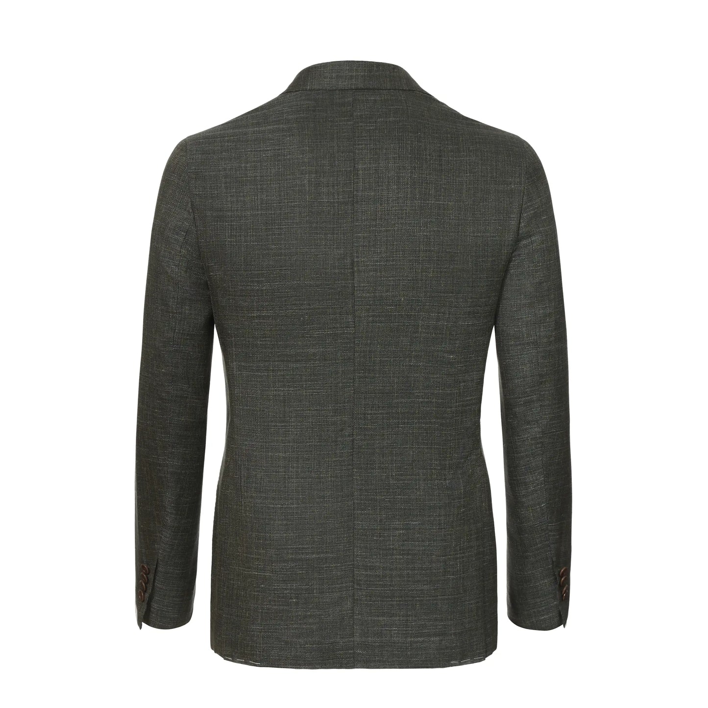Single-Breasted Wool-Blend Jacket in Green Melange