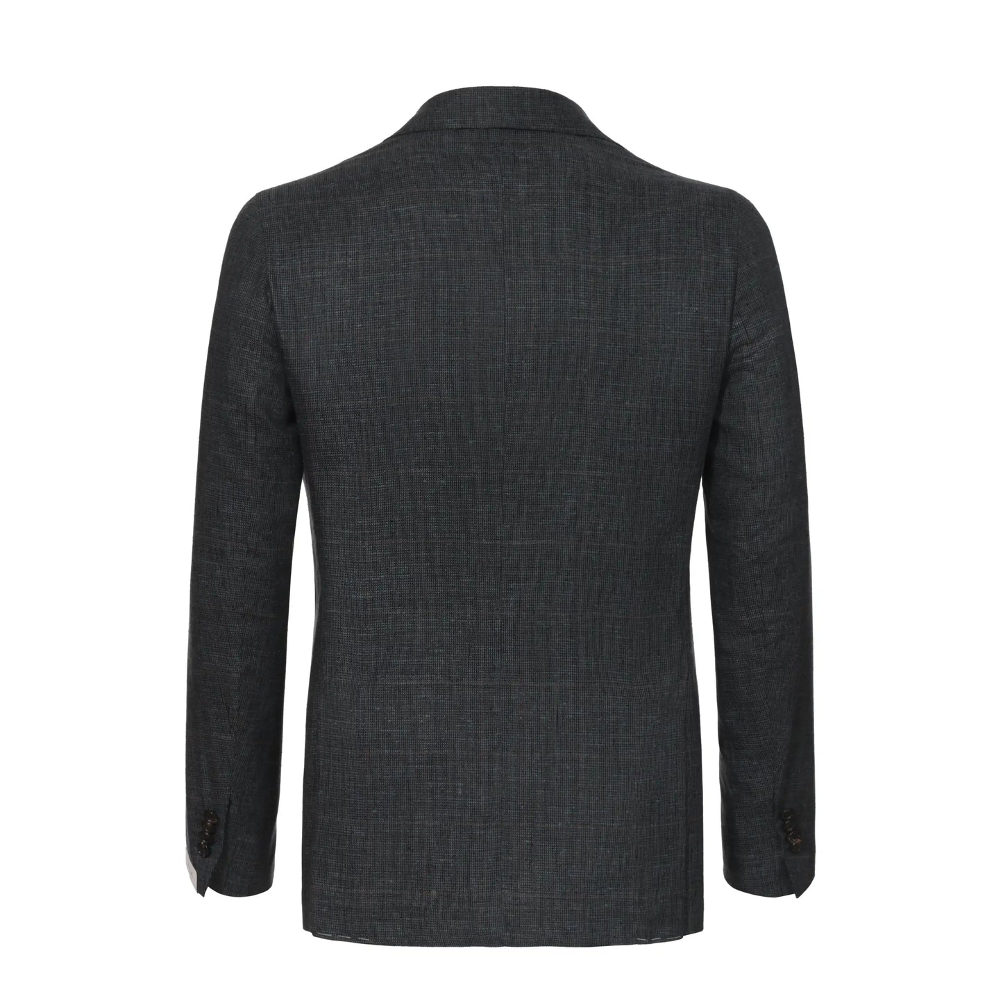 Single-Breasted Checked Silk Jacket in Blue