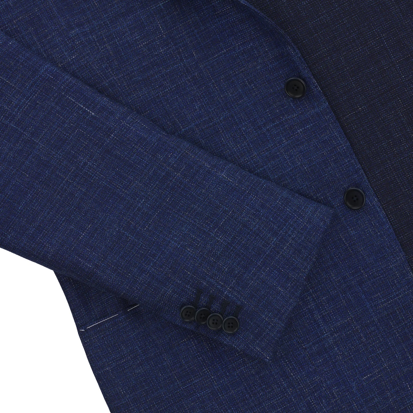 Single-Breasted Wool-Blend Jacket in Blue Melange
