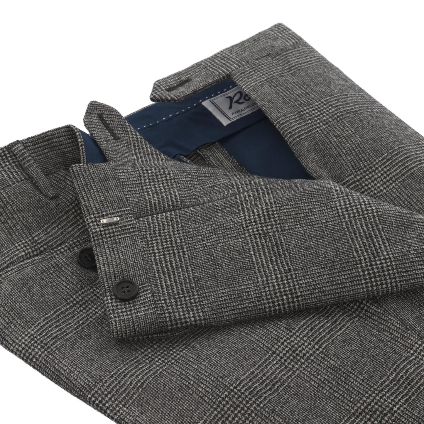 Regular-Fit Wool-Blend Prince of Wales Check Trousers in Grey