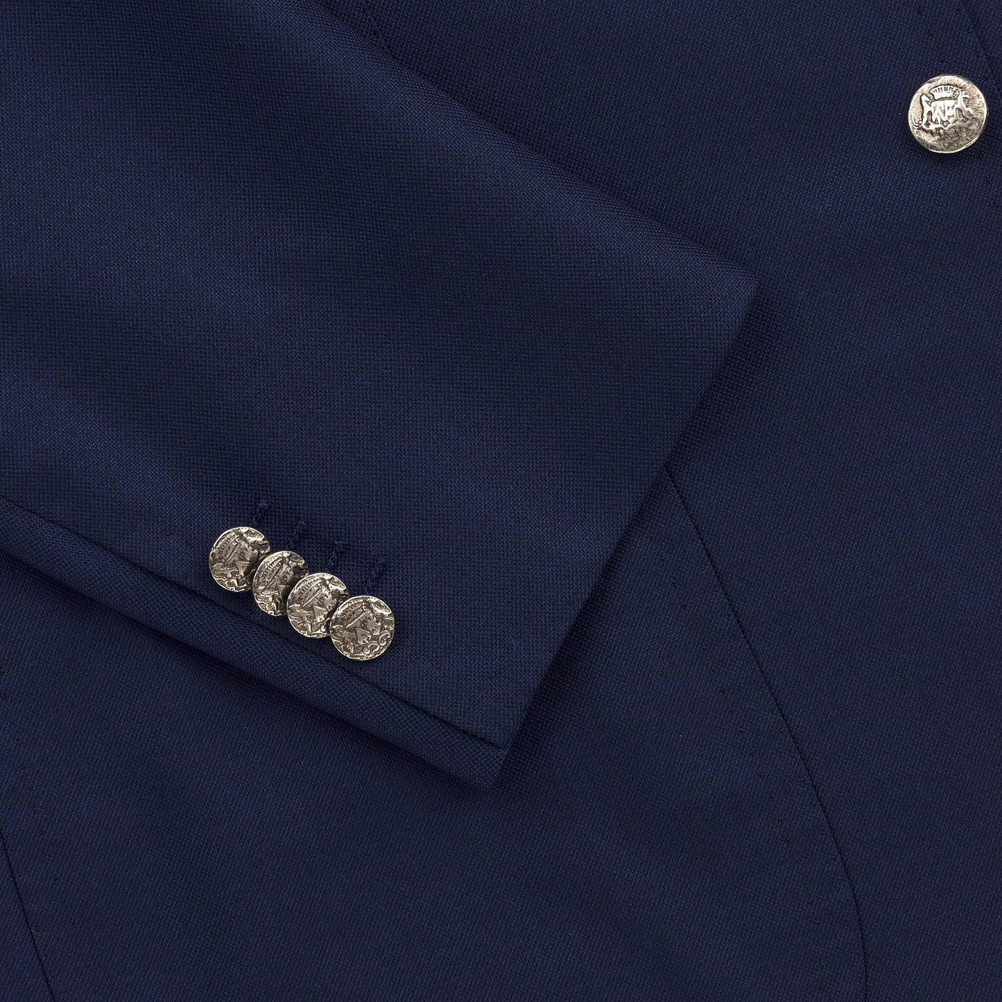 Single-Breasted Wool Club-Jacket in Dark Blue