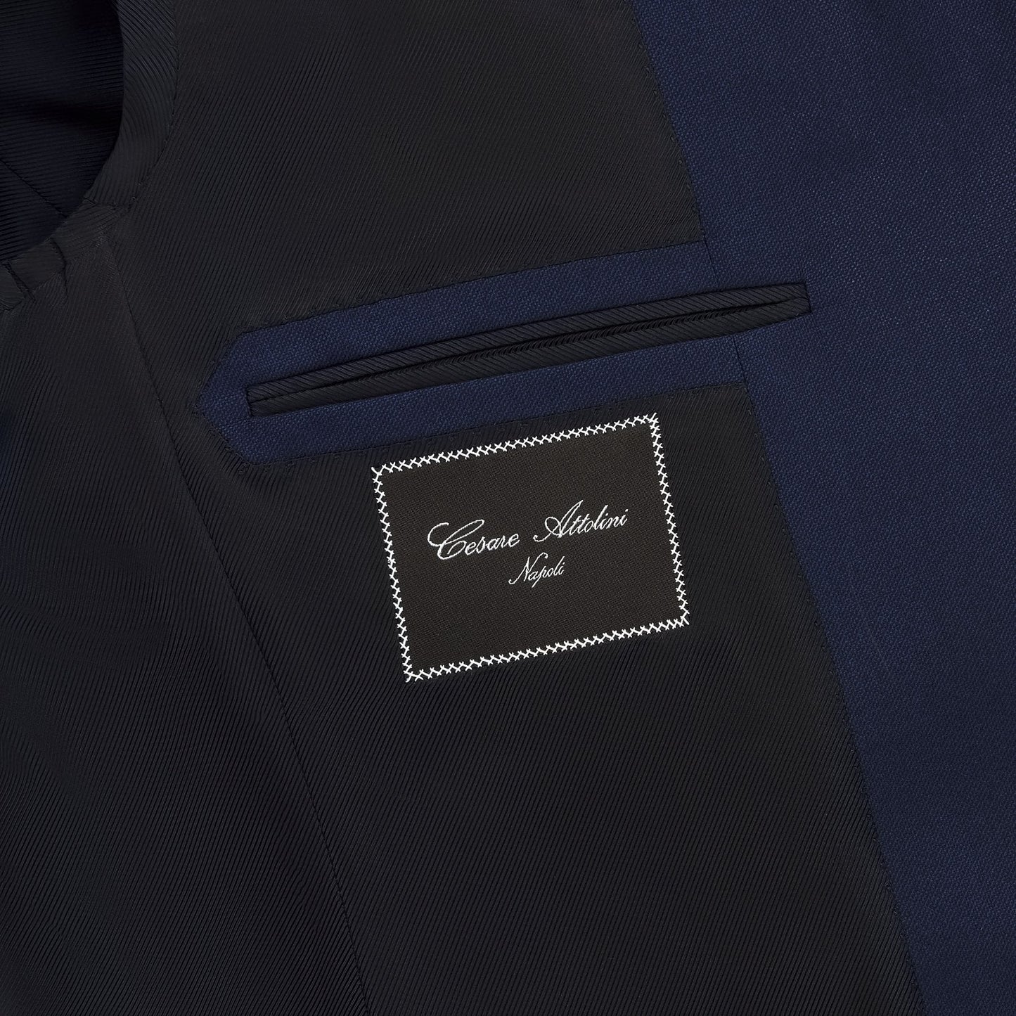 Single-Breasted Linen Club-Jacket in Dark Blue