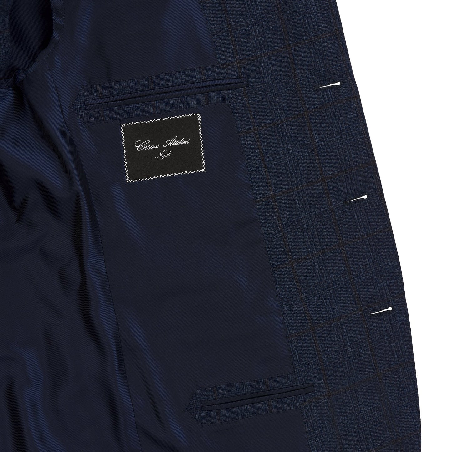 Cesare Attolini Single-Breasted Glen-Check Wool and Cashmere-Blend Suit in Dark Blue - SARTALE