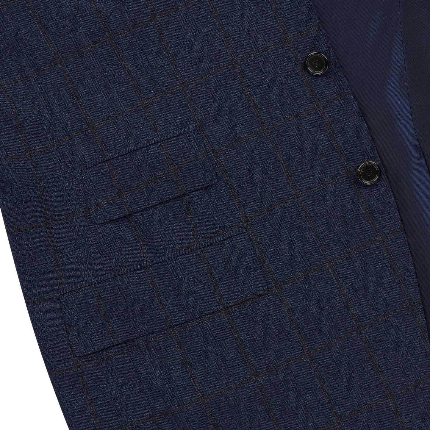 Single-Breasted Glen-Check Wool and Cashmere-Blend Suit in Dark Blue