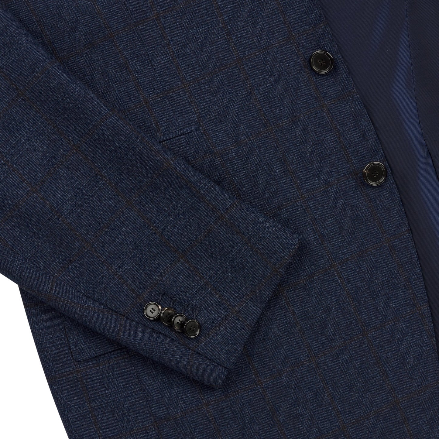 Single-Breasted Glen-Check Wool and Cashmere-Blend Suit in Dark Blue