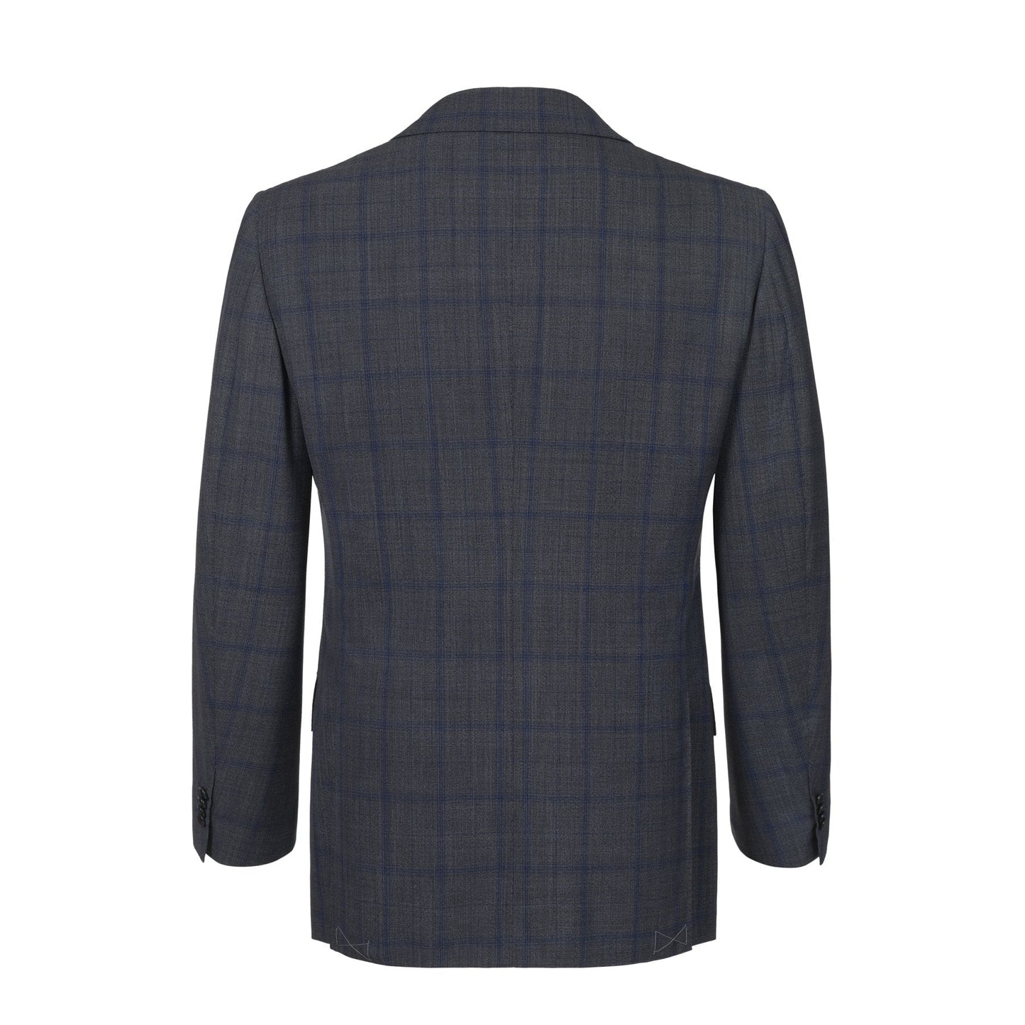 Cesare Attolini Single-Breasted Plaid-Check Wool Suit in Grey - SARTALE