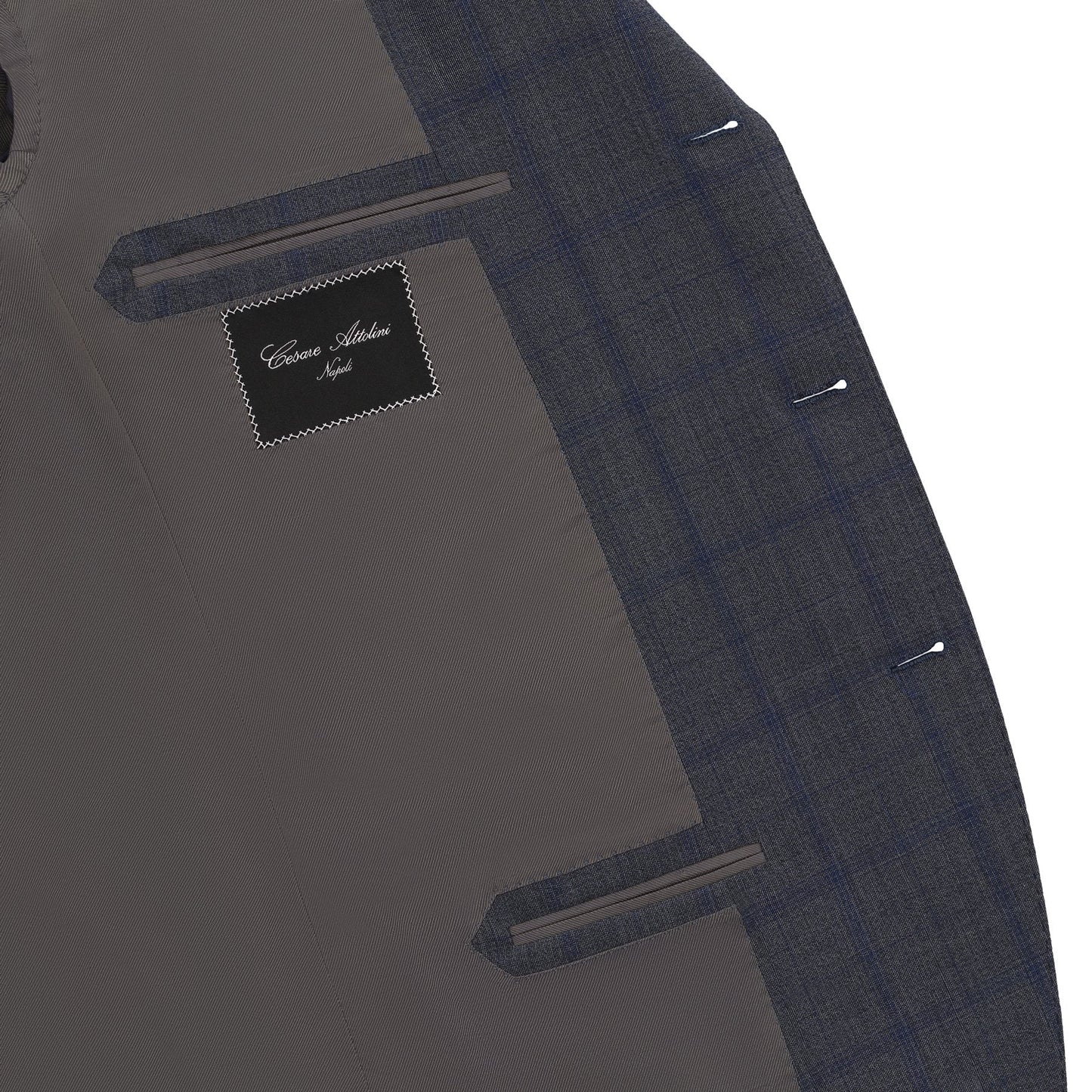 Cesare Attolini Single-Breasted Plaid-Check Wool Suit in Grey - SARTALE