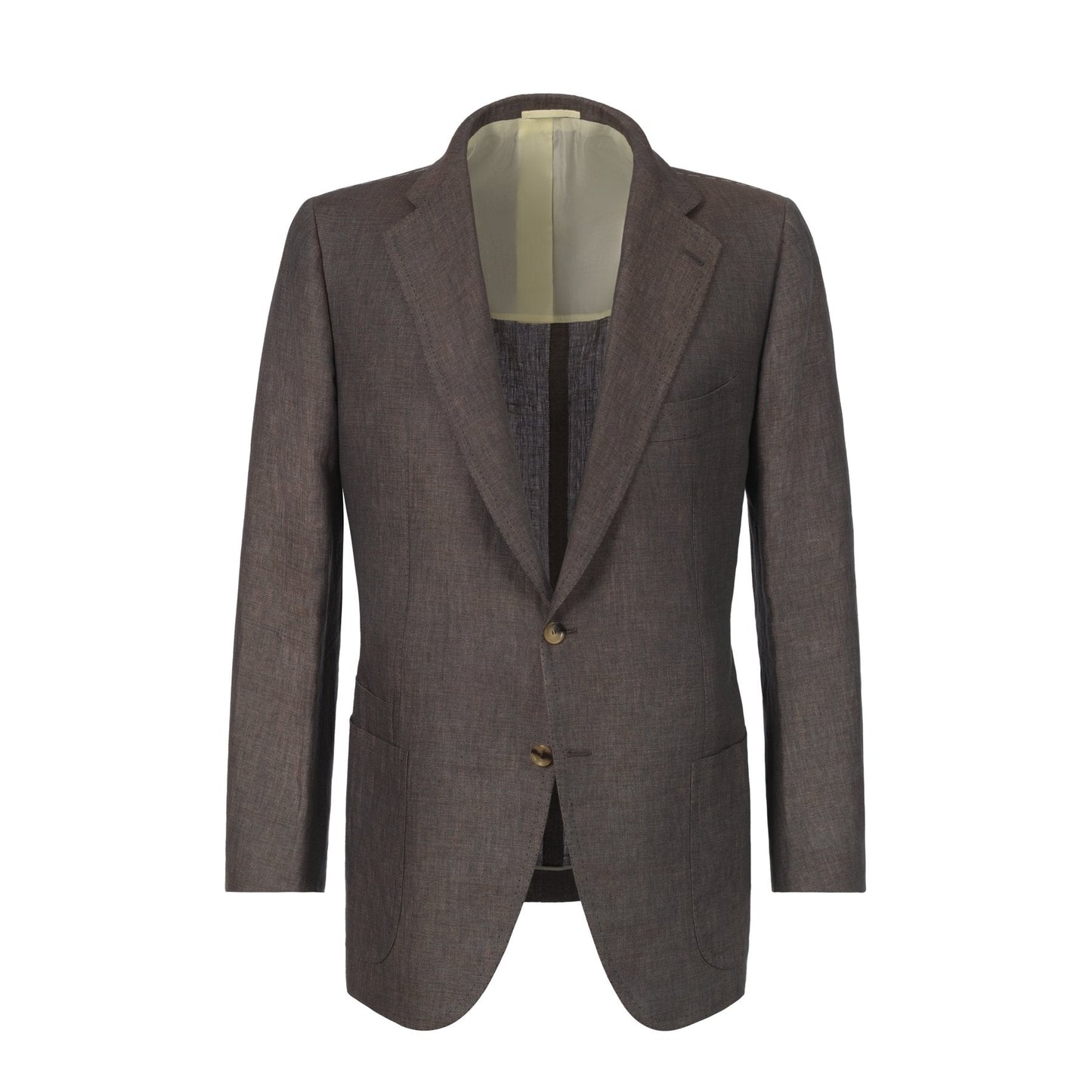 Cesare Attolini Single-Breasted Linen Jacket in Brown - SARTALE