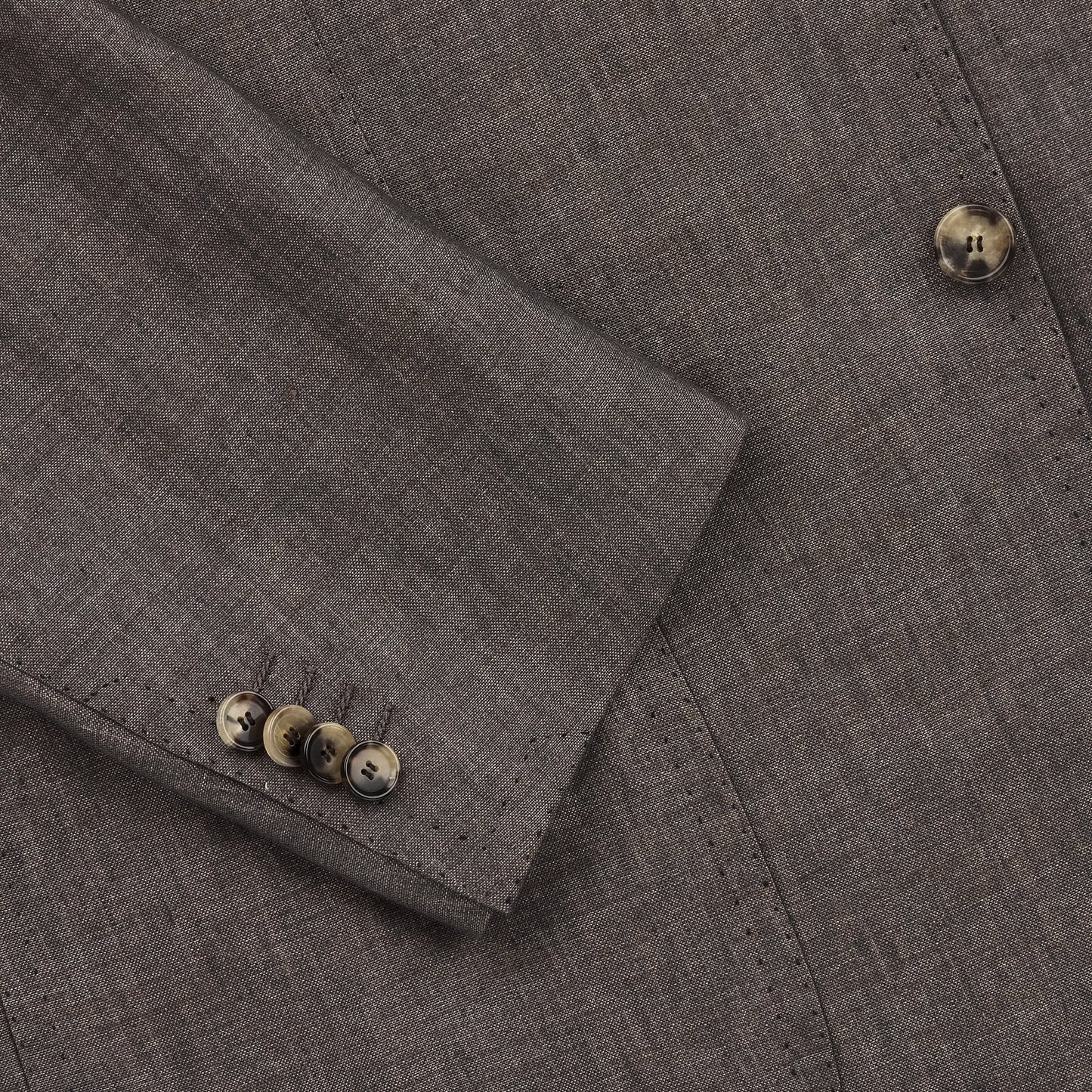 Cesare Attolini Single-Breasted Linen Jacket in Brown - SARTALE