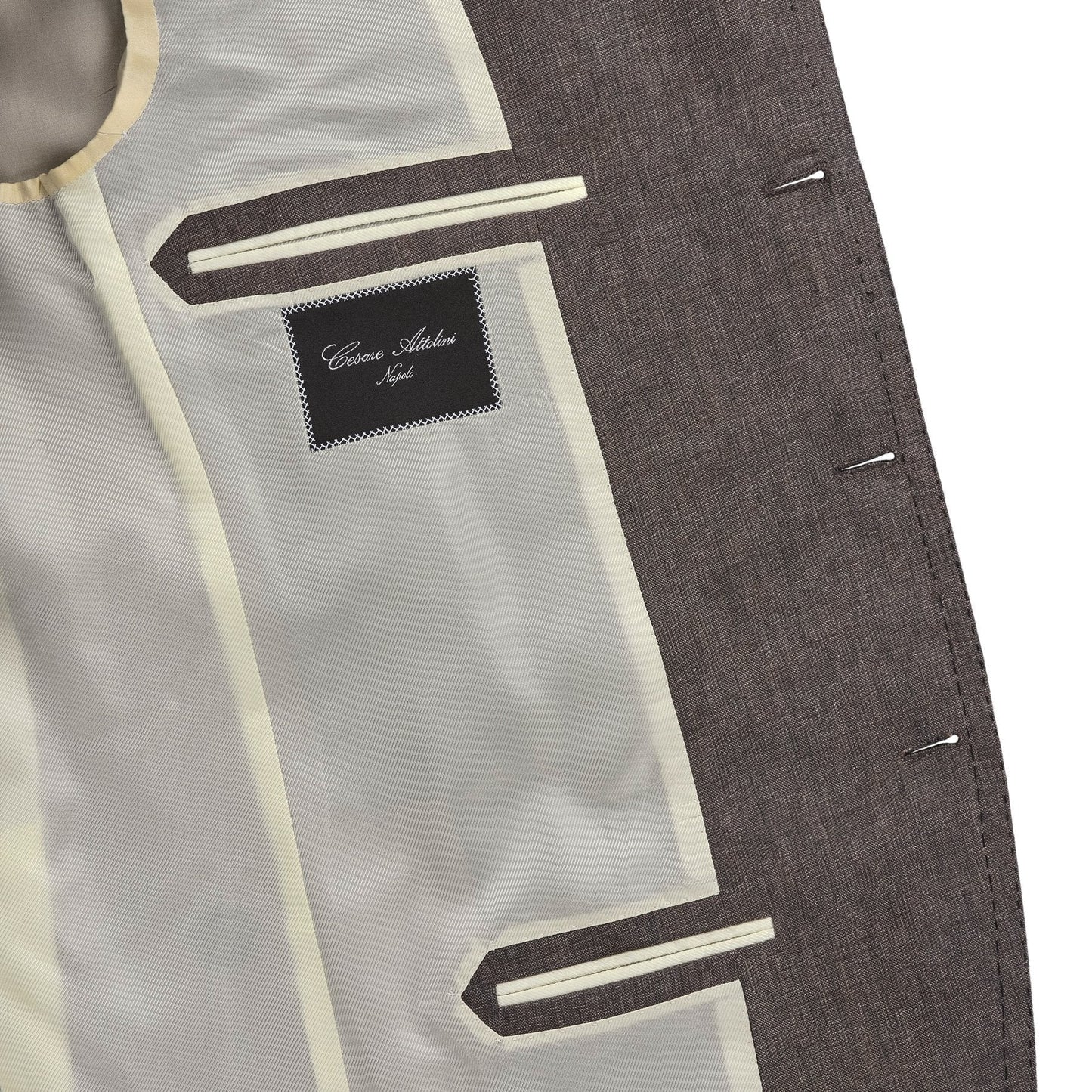 Cesare Attolini Single-Breasted Linen Jacket in Brown - SARTALE