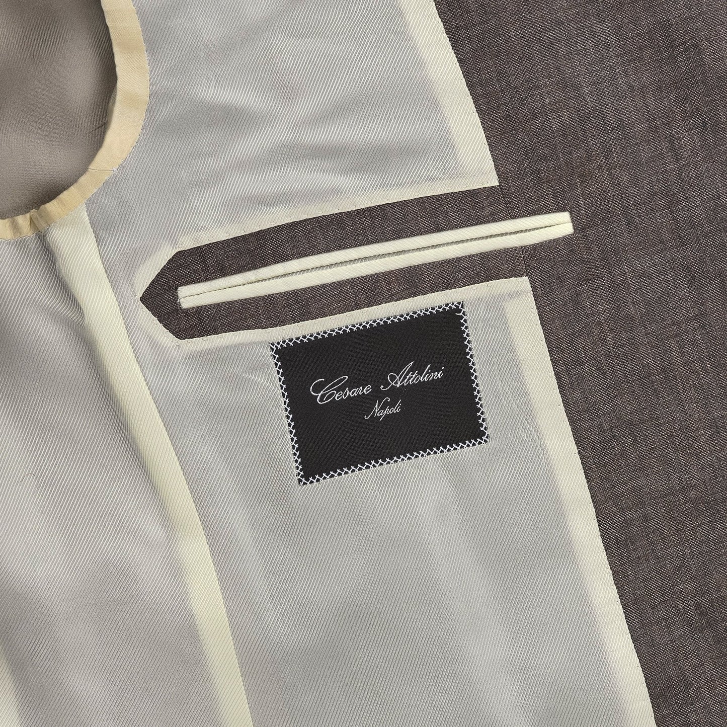 Cesare Attolini Single-Breasted Linen Jacket in Brown - SARTALE