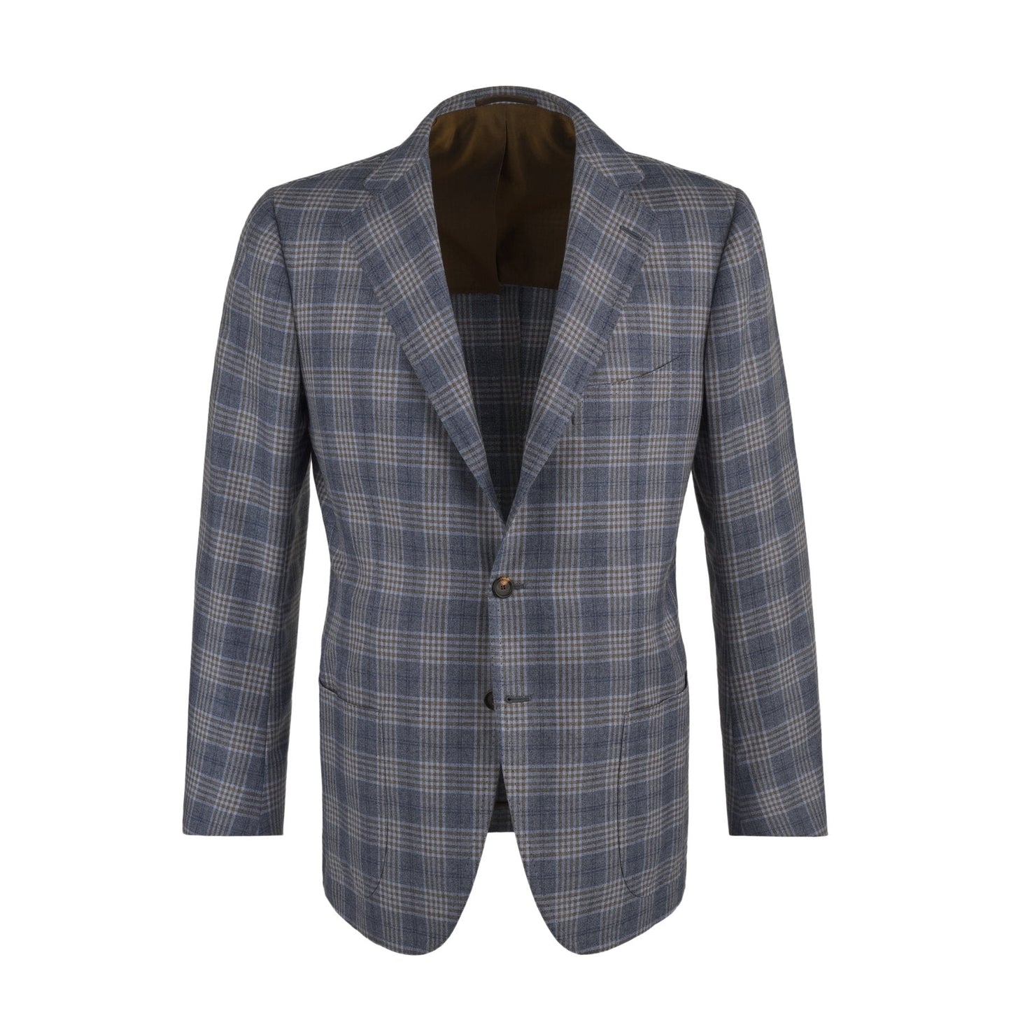 Cesare Attolini Single-Breasted Plaid-Check Silk and Cashmere-Blend Jacket in Blue - SARTALE