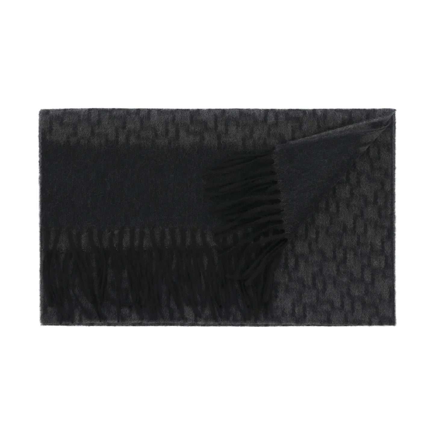 Fringed Cashmere Scarf in Grey Melange