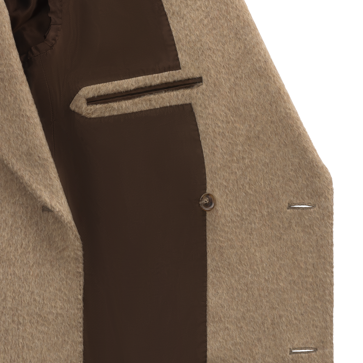 De Petrillo Double-Breasted Cappotti Coat in Light Brown. Exclusively Made for Sartale - SARTALE
