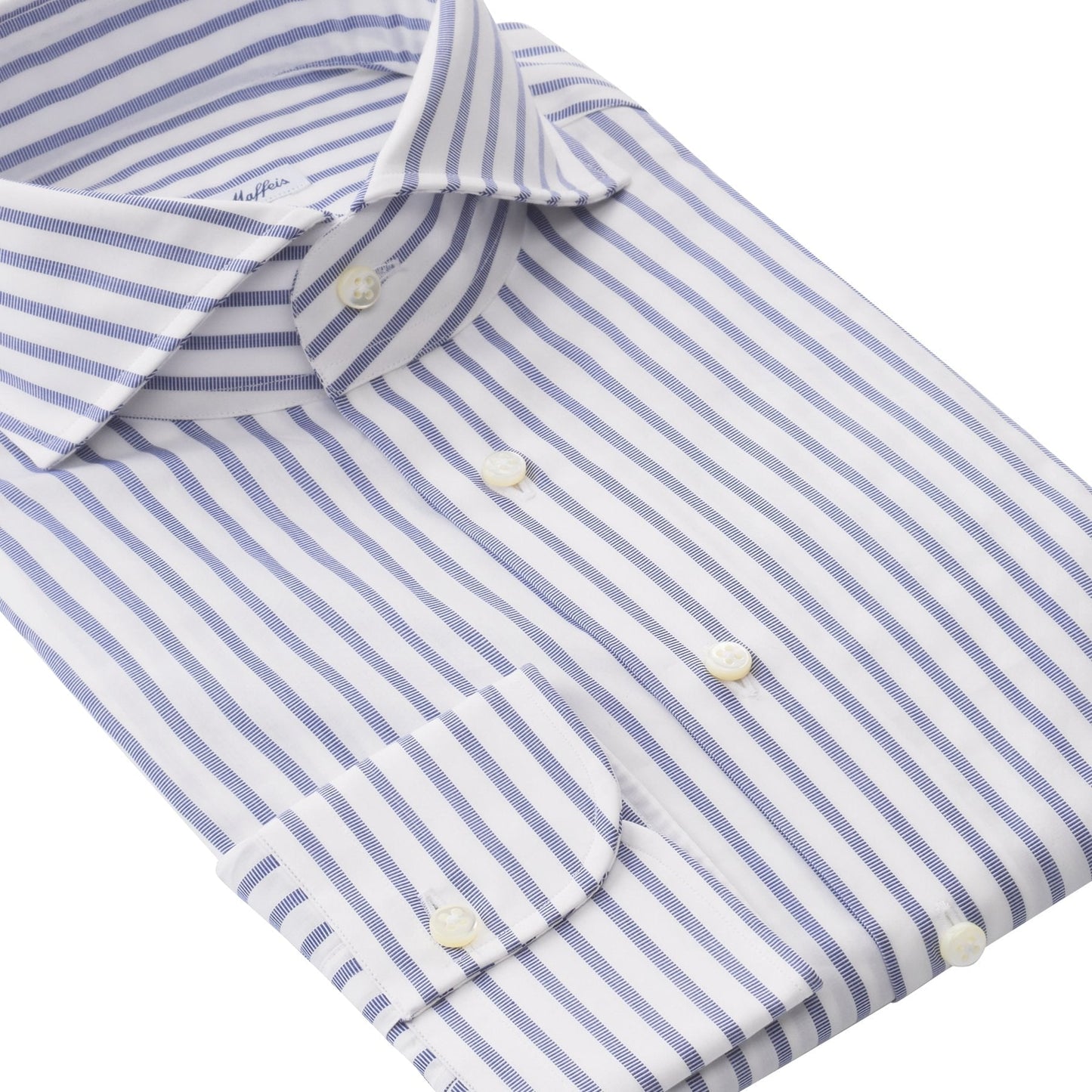 Emanuele Maffeis Stripped Cotton Light Blue Shirt - SARTALE