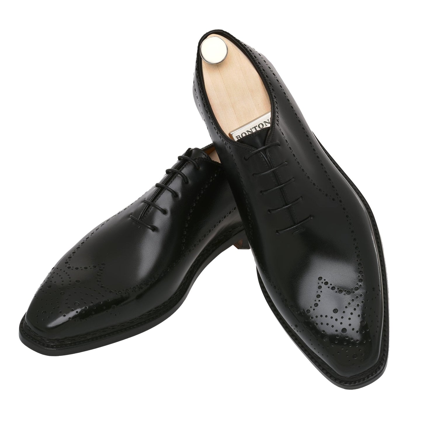 Bontoni "Sciuscia" Five-Eyelet Wholecut Balmoral with Perforated Details and Medallion - SARTALE