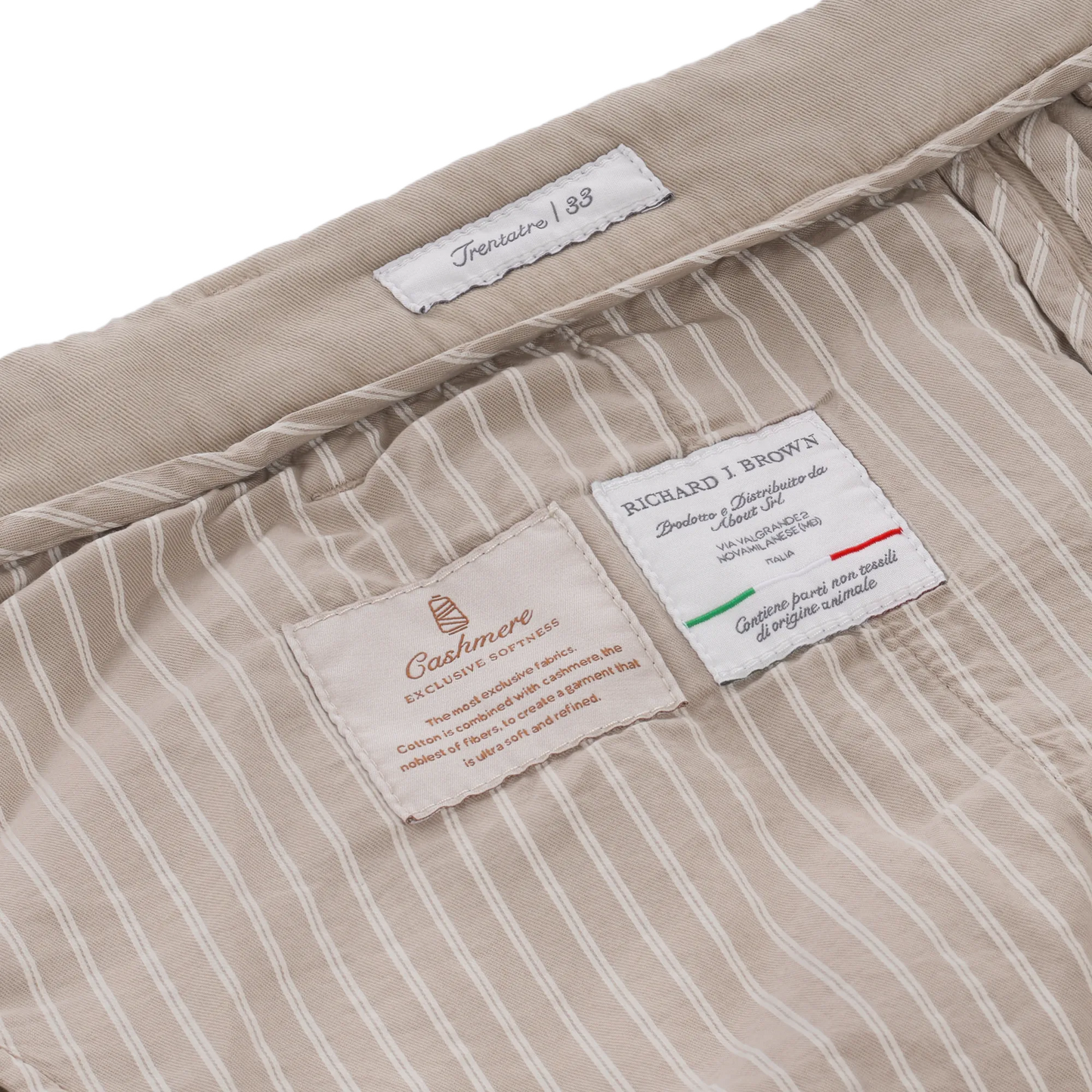 Slim-Fit Stretch-Cotton Trousers in Beige