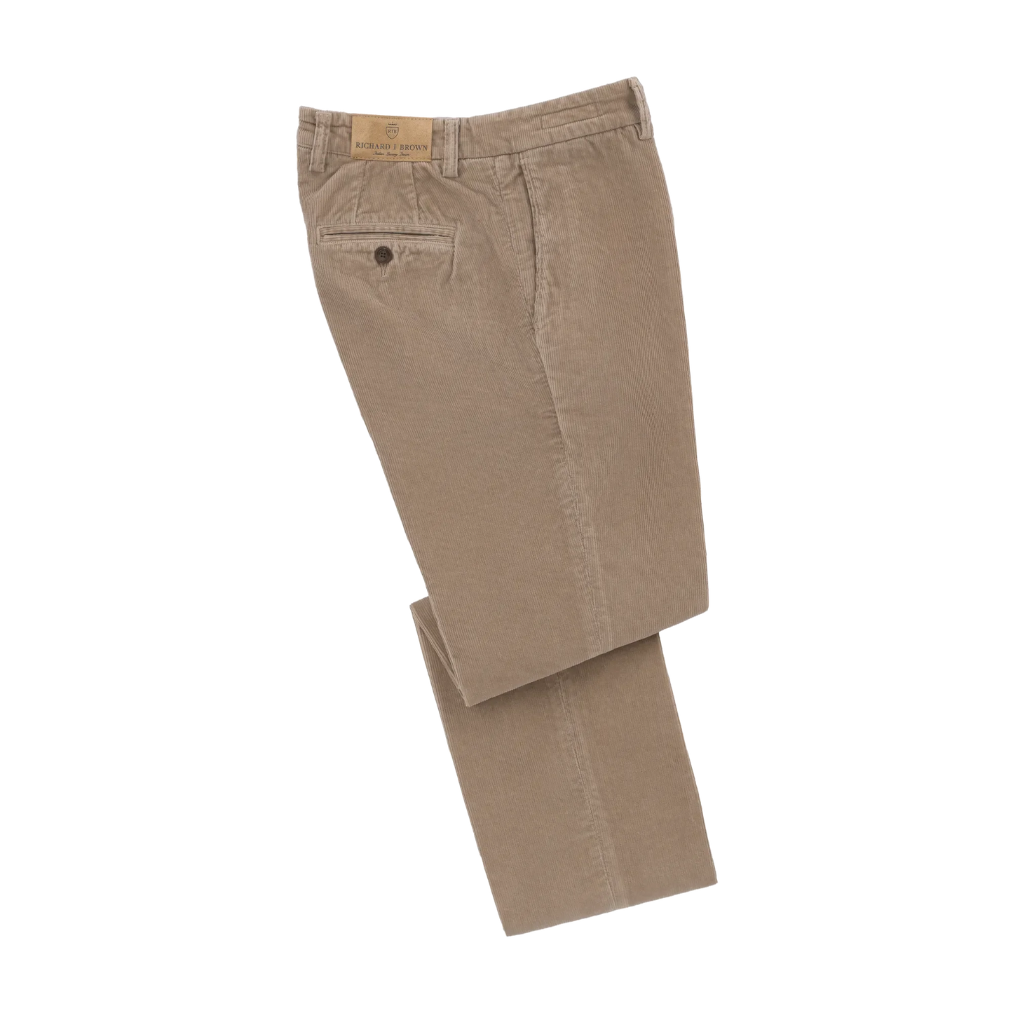 Slim-Fit Stretch-Cotton Velvet Trousers in Camel Brown