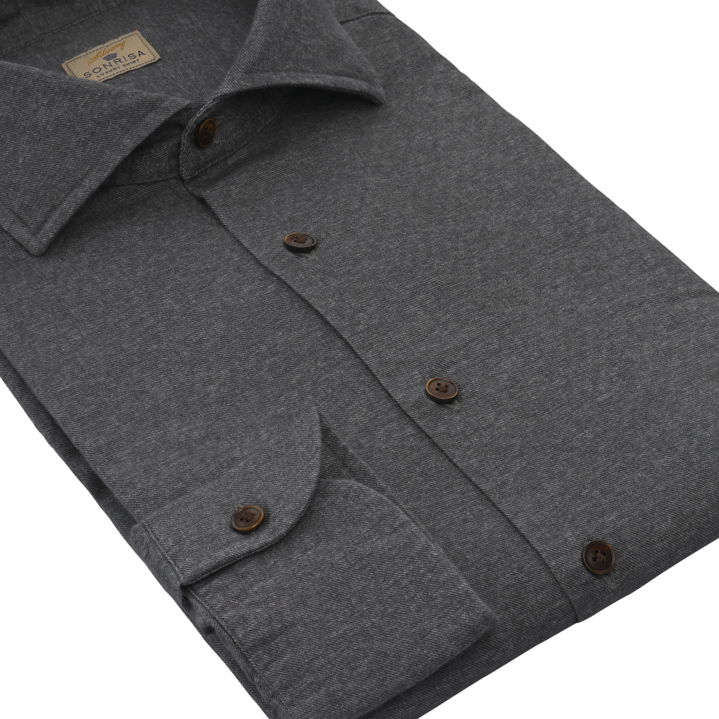Sonrisa Flannel-Cotton Shirt in Greyish Green - SARTALE