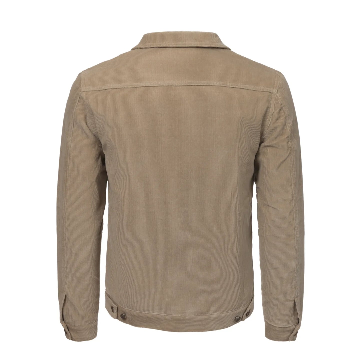 Ribbed Velvet-Cotton Jacket in Beige