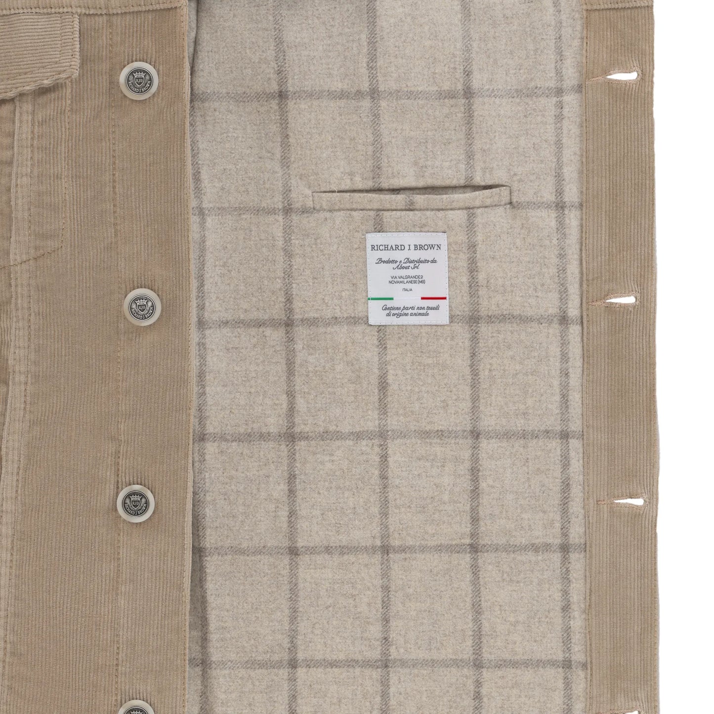 Ribbed Velvet-Cotton Jacket in Beige