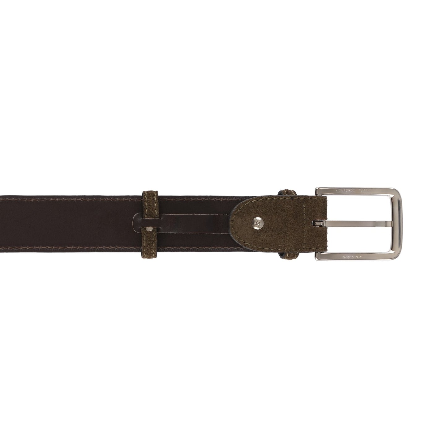 Bontoni Suede Leather Belt in Olive Green - SARTALE