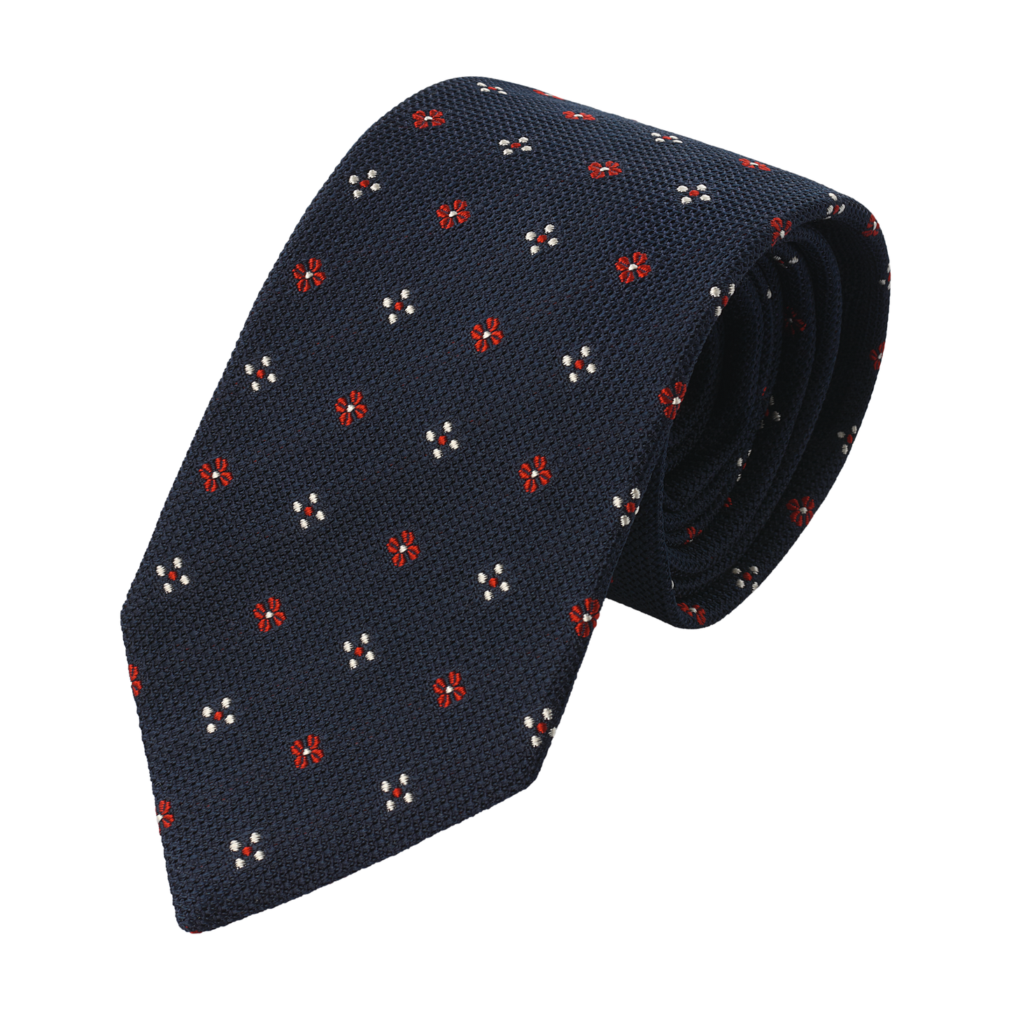 Woven Grenadine Silk Tie with Blue Design
