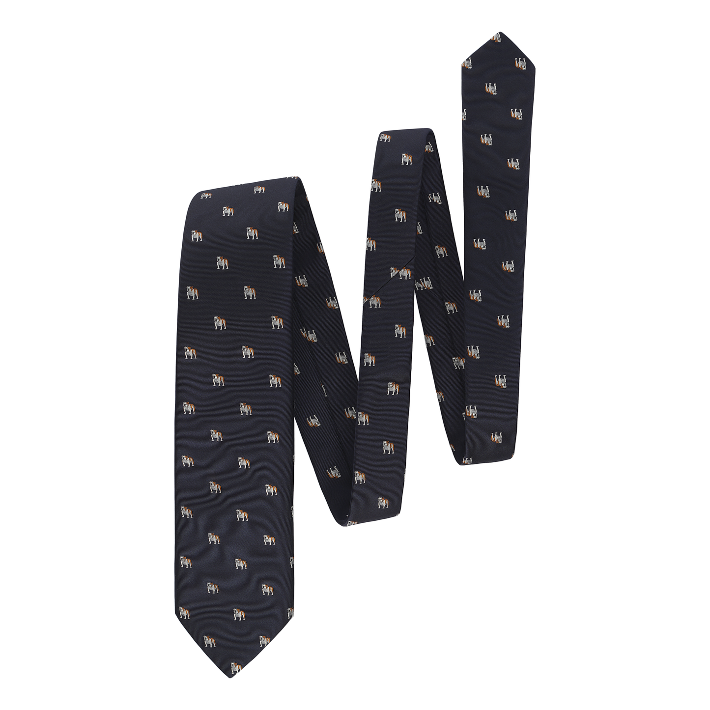 Embroidered Silk Tie in Blue