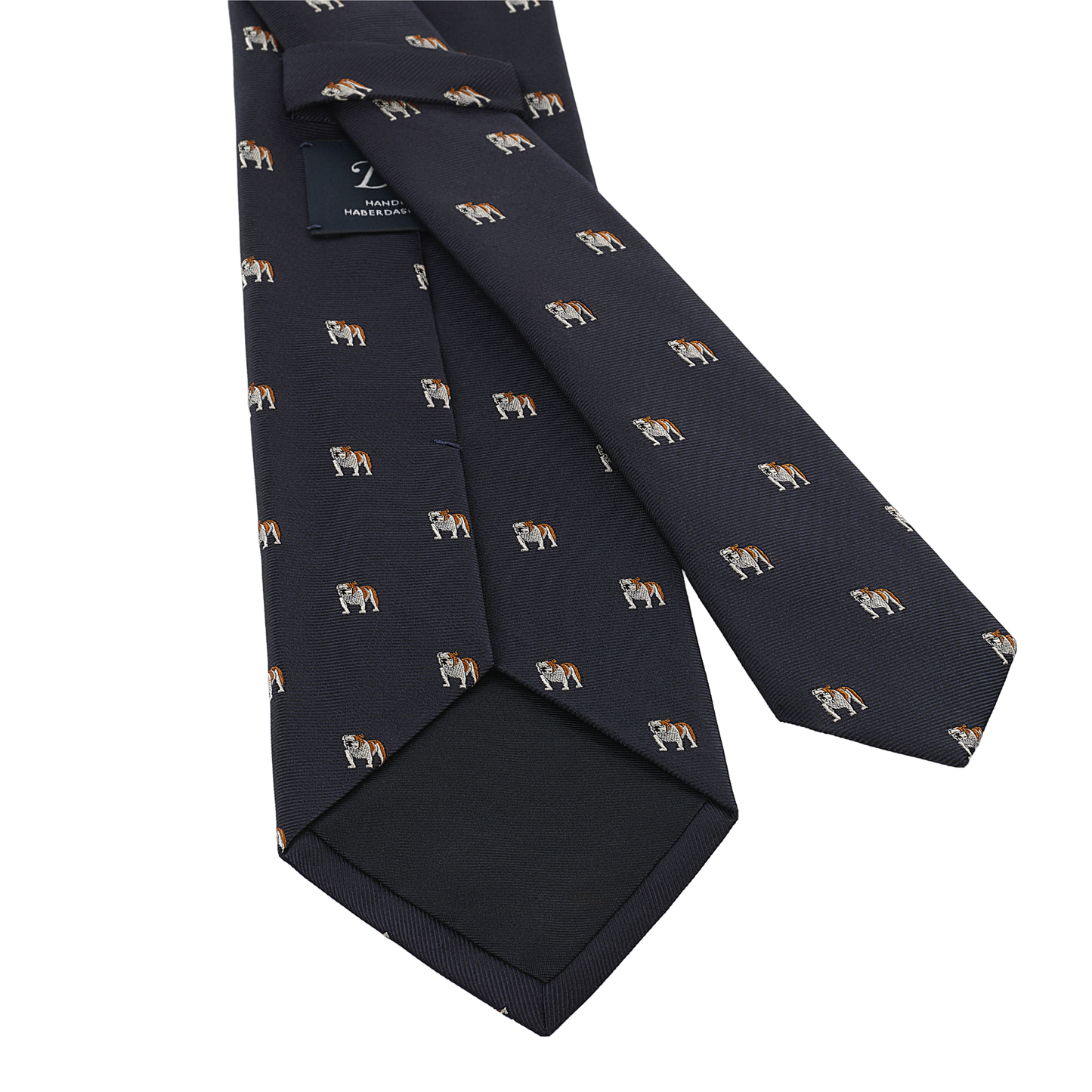 Embroidered Silk Tie in Blue