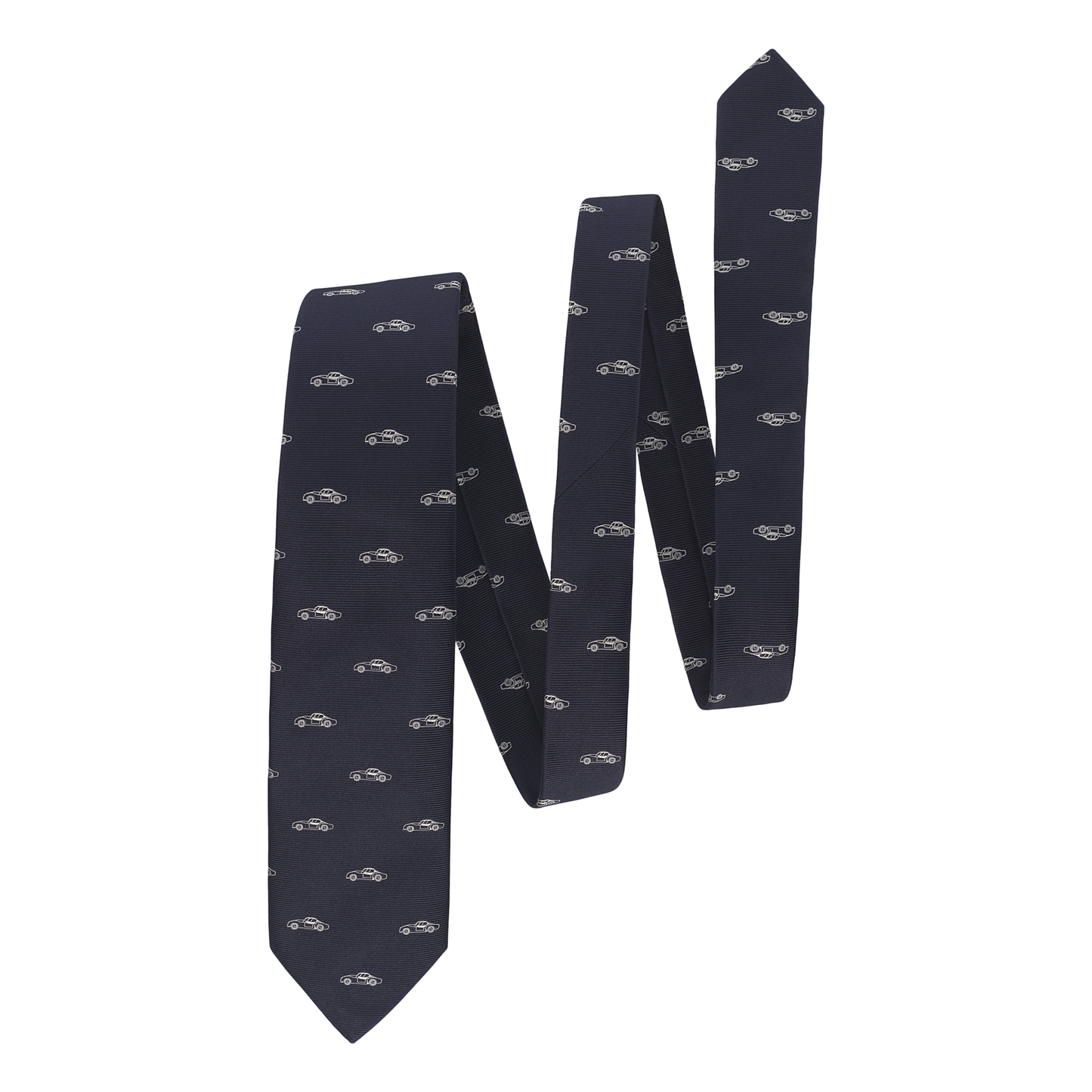 Embroidered Silk Blue Tie