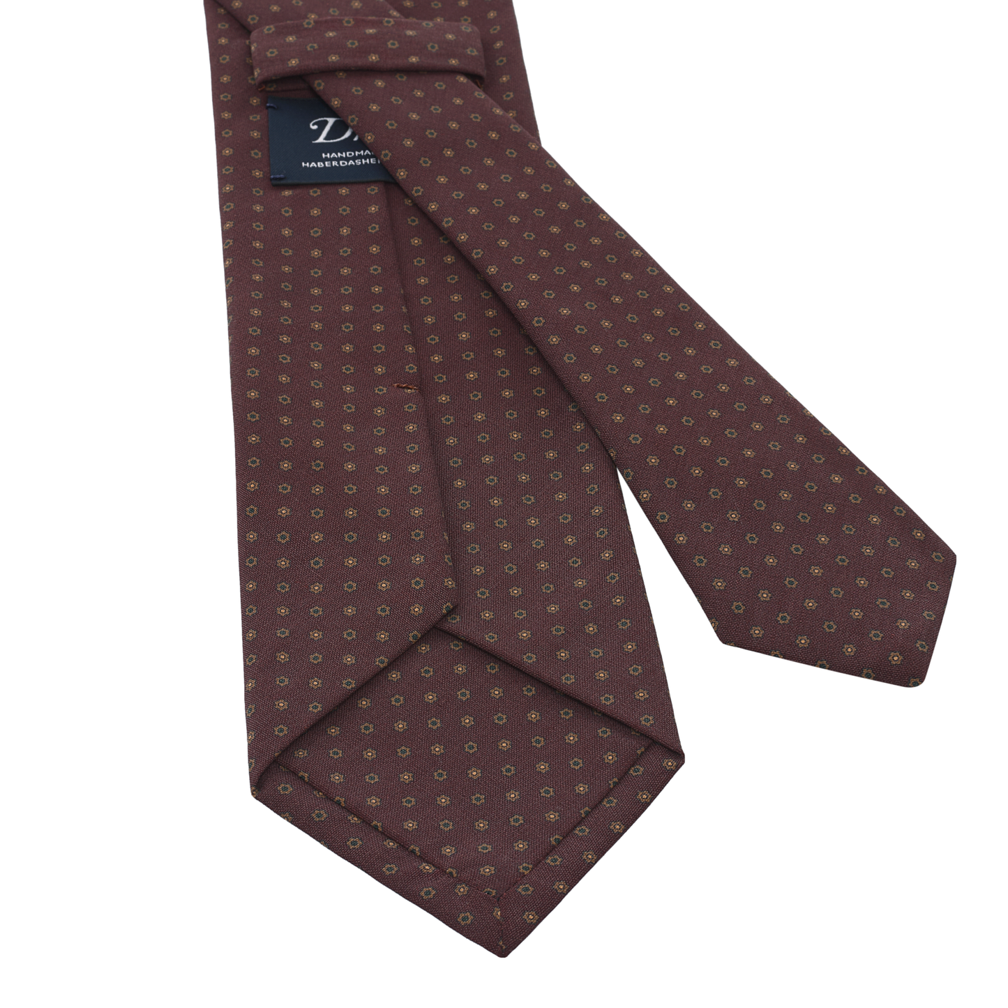 Printed Self-Tipped Silk Tie in Wine Red
