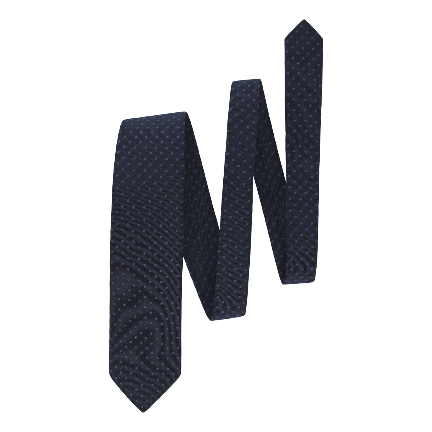 Jacquard Textured Tie in Navy Dot