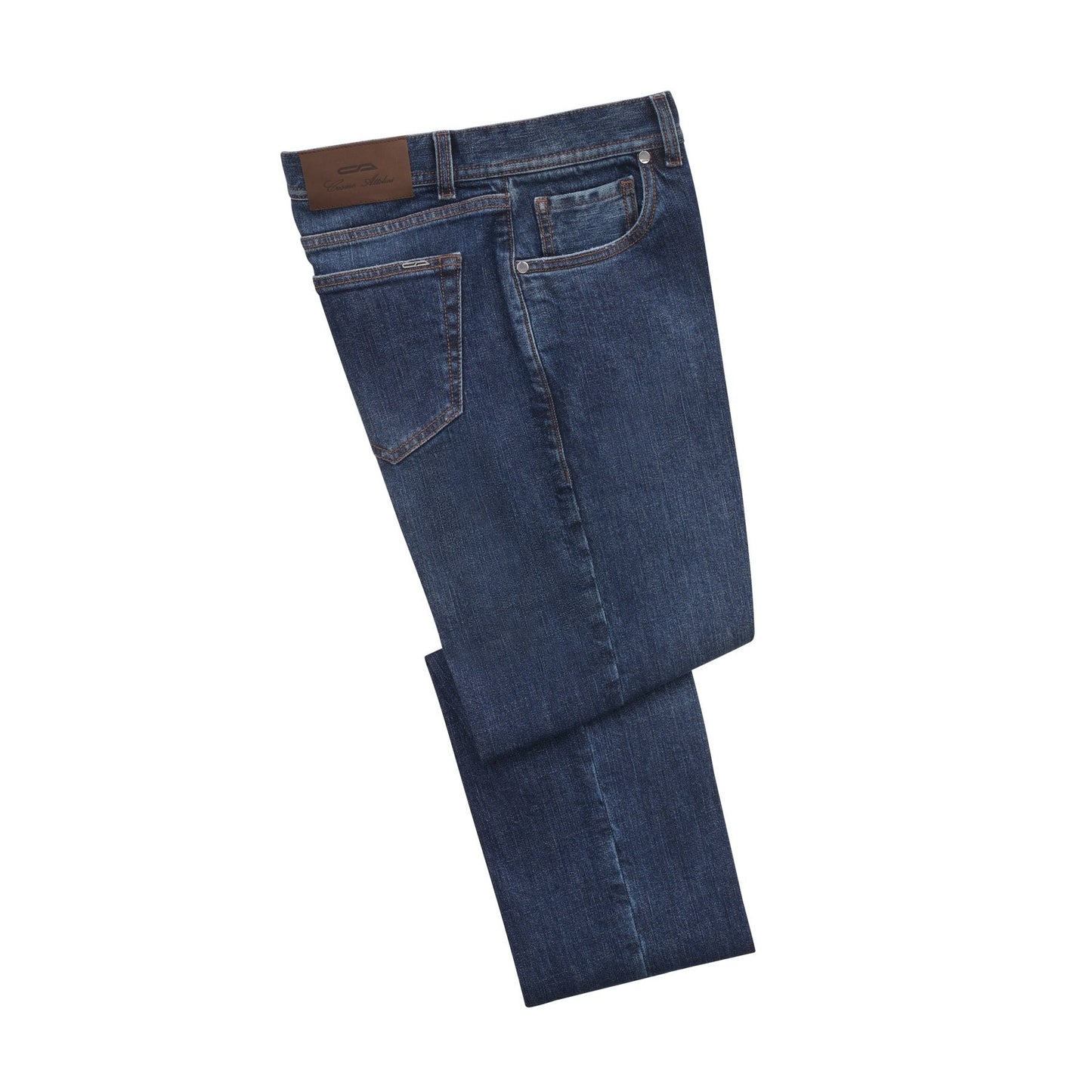 Cesare Attolini Regular-Fit-Stretch-Cotton Denim Blue Jeans - SARTALE