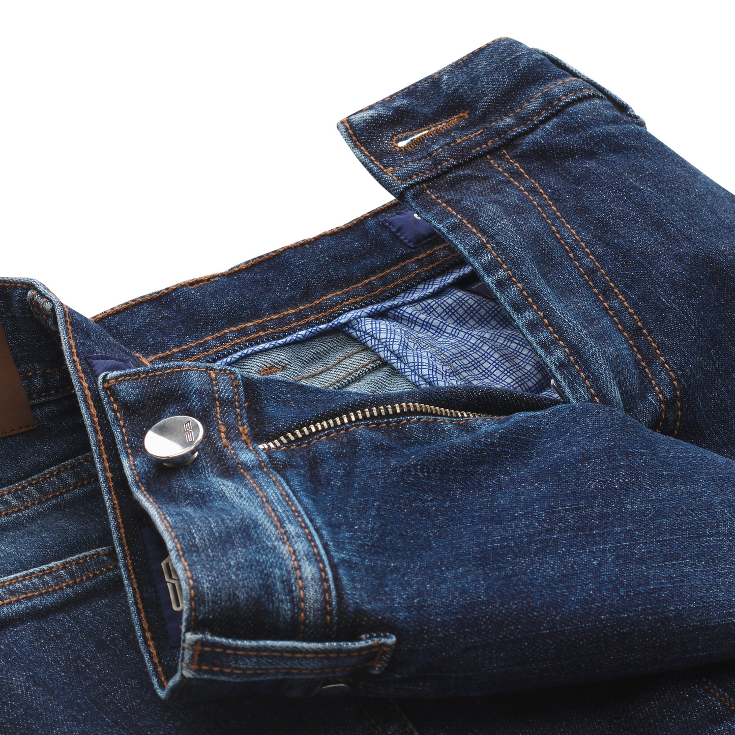 Cesare Attolini Regular-Fit-Stretch-Cotton Denim Blue Jeans - SARTALE
